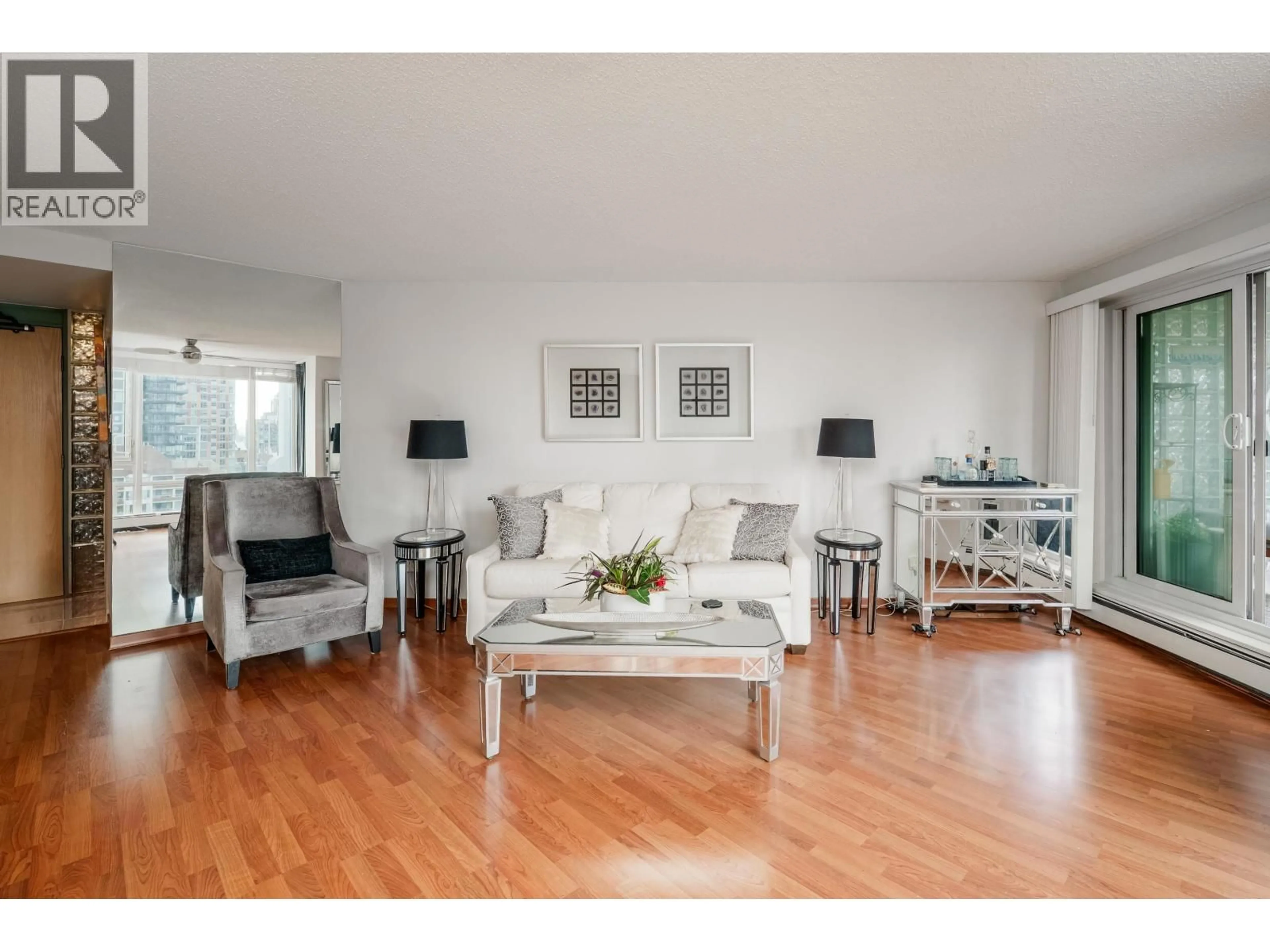 Living room with furniture, wood/laminate floor for 1505 - 1020 HARWOOD STREET, Vancouver British Columbia V6E4R1