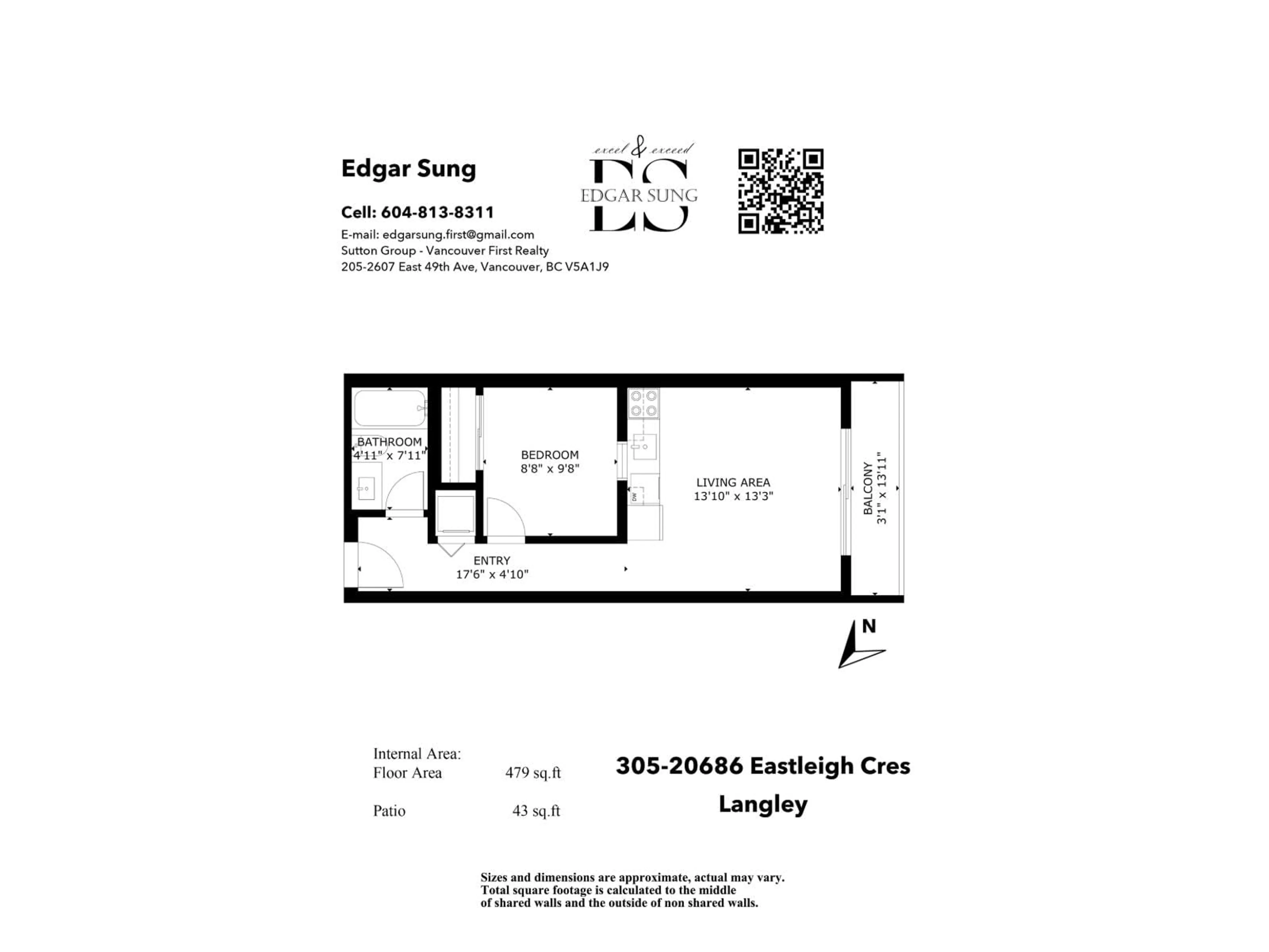 Floor plan for 305 - 20686 EASTLEIGH CRESCENT, Langley British Columbia V3A0M4