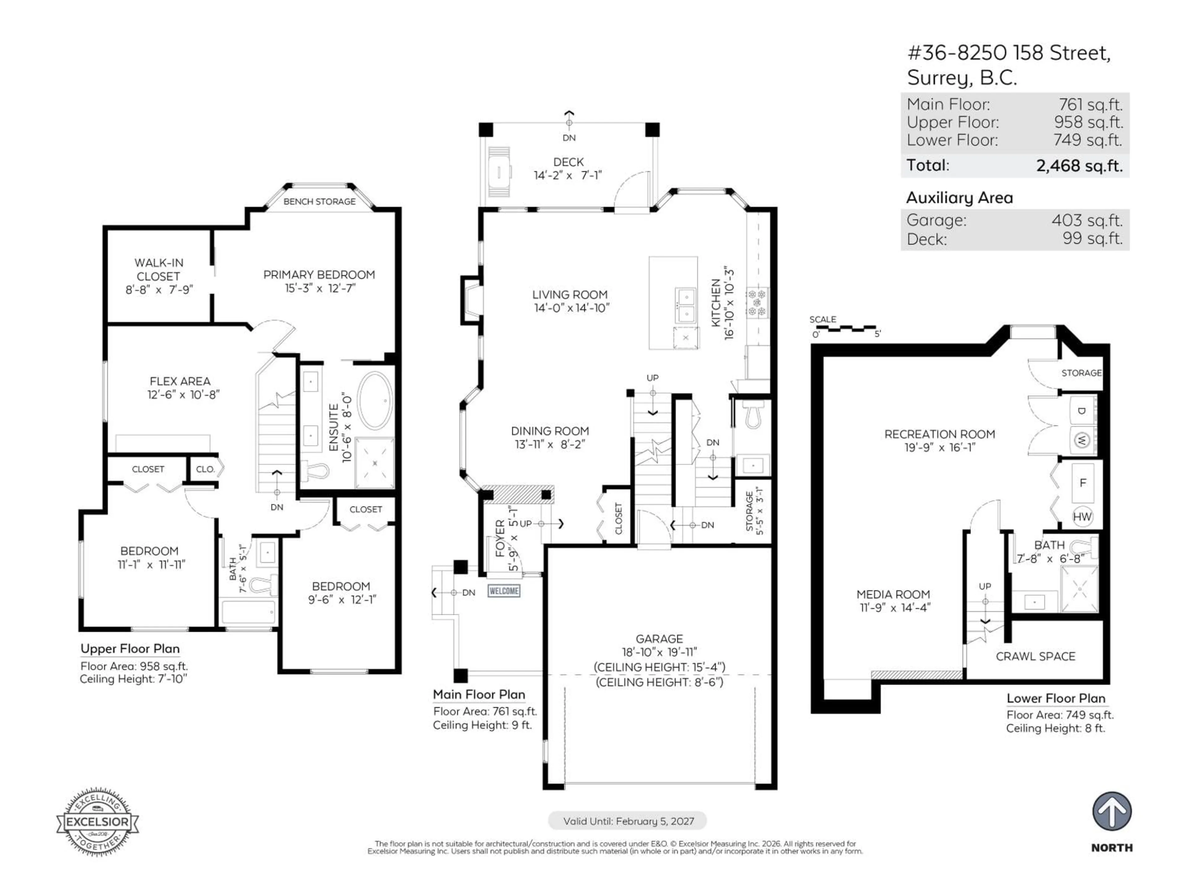 Floor plan for 36 - 8250 158 STREET, Surrey British Columbia V4N0R5
