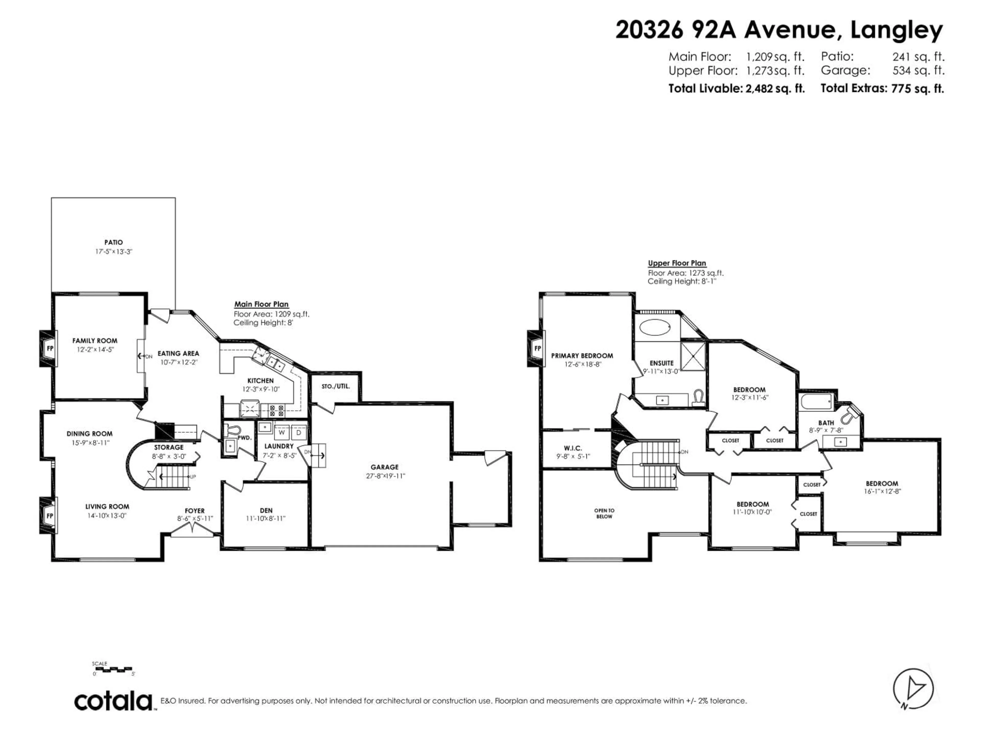 Floor plan for 20326 92A AVENUE, Langley British Columbia V1M2M7