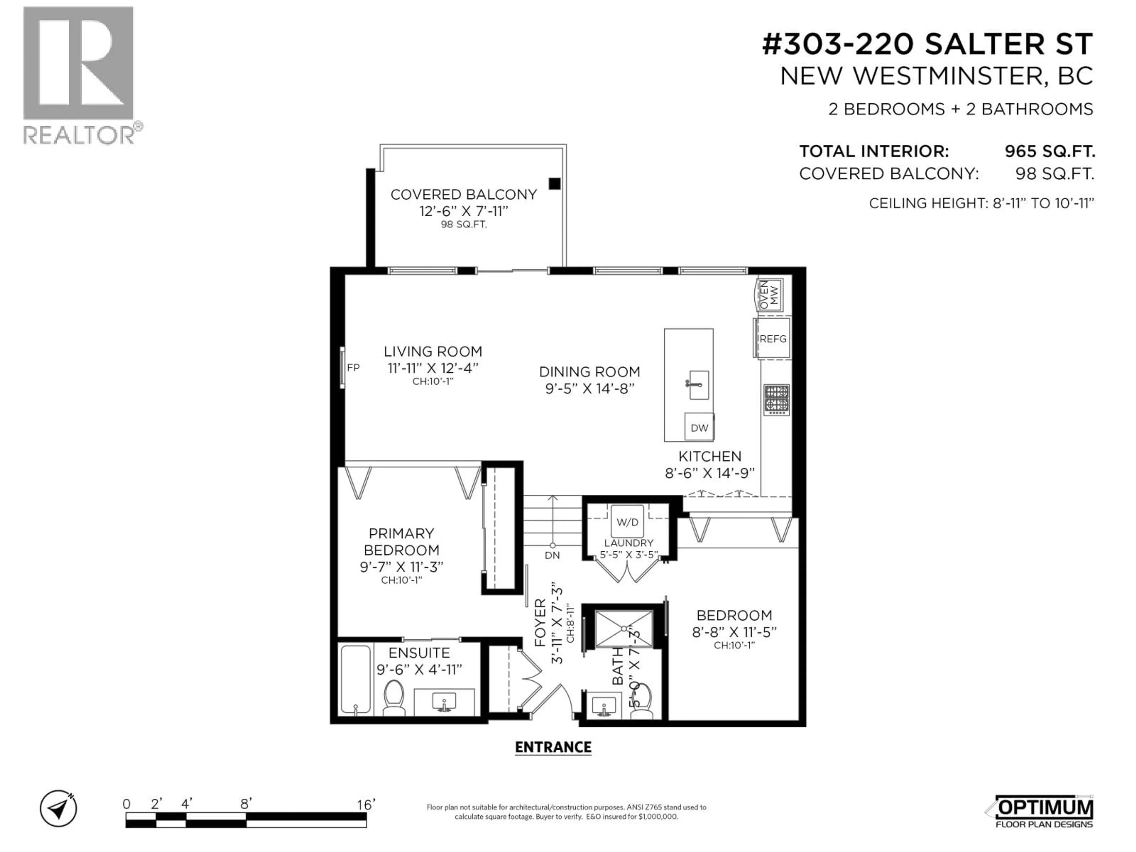 Floor plan for 303 - 220 SALTER STREET, New Westminster British Columbia V3M0H4