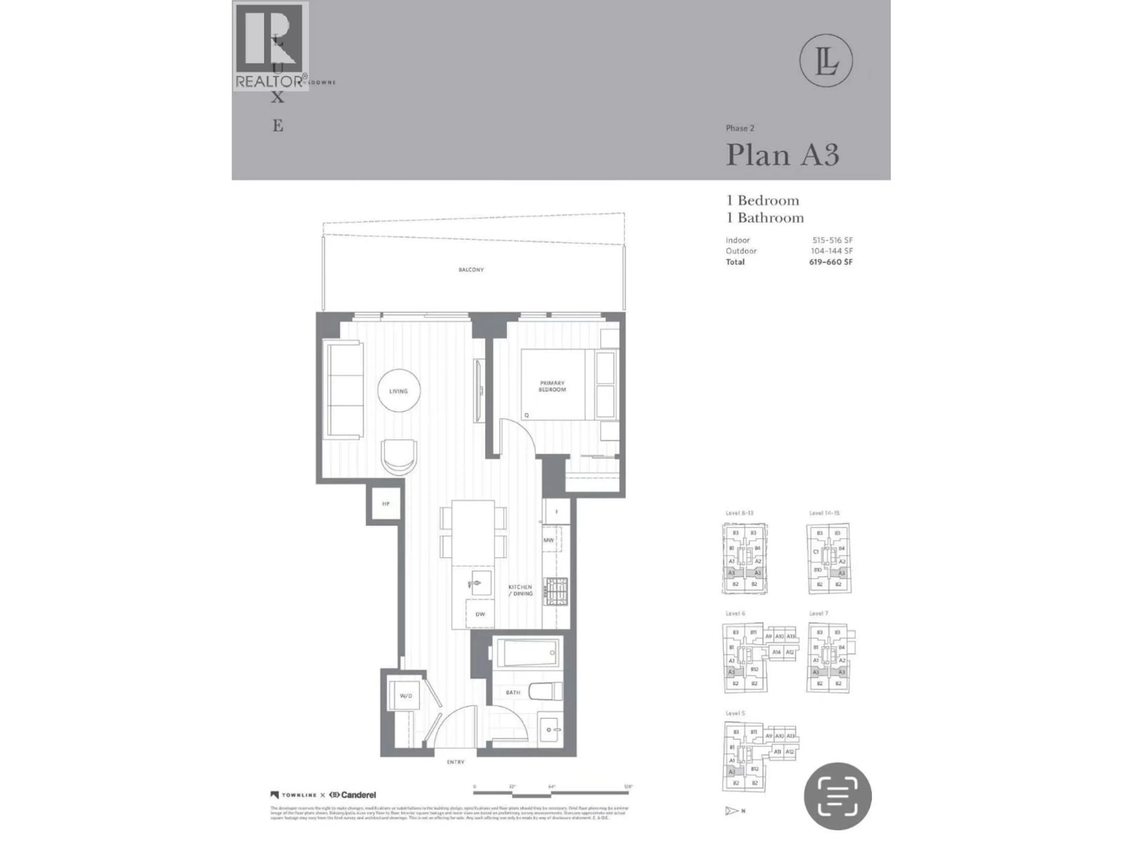 Floor plan for 505 - 7977 LANSDOWNE ROAD, Richmond British Columbia V6X0X7