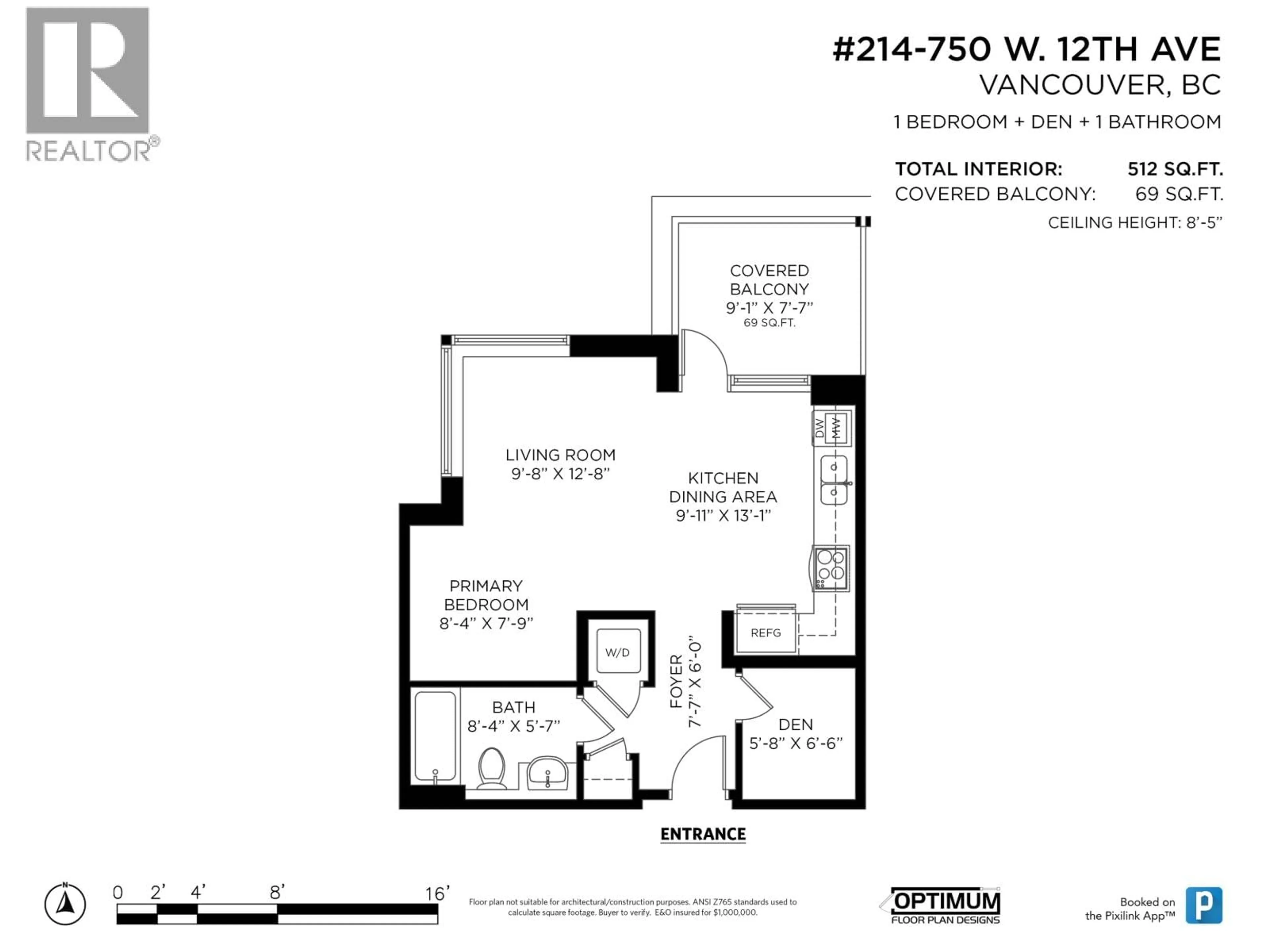 Floor plan for 214 - 750 12TH AVENUE, Vancouver British Columbia V5Z0A3