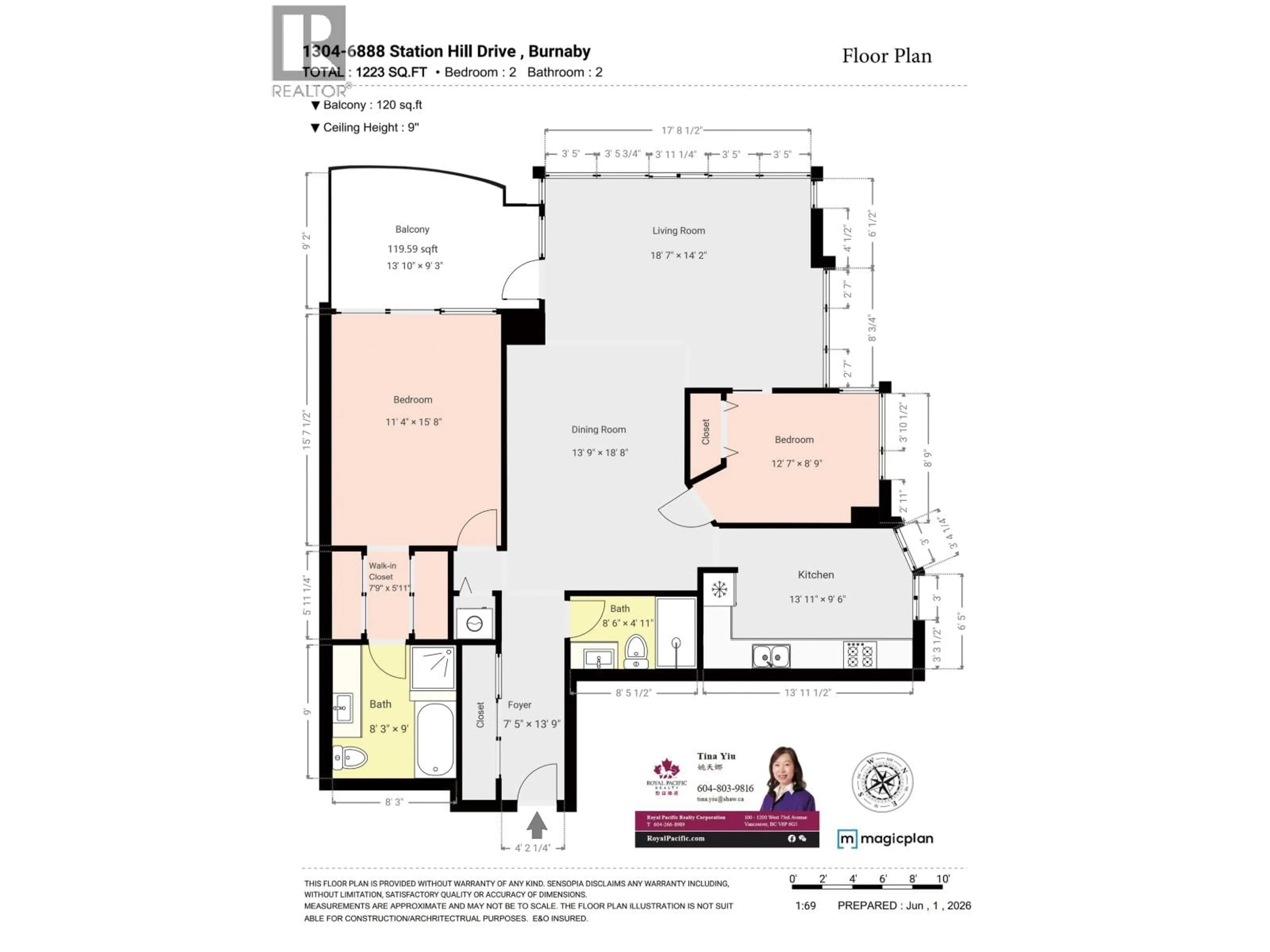 Floor plan for 1304 - 6888 STATION HILL DRIVE, Burnaby British Columbia V3N4X5