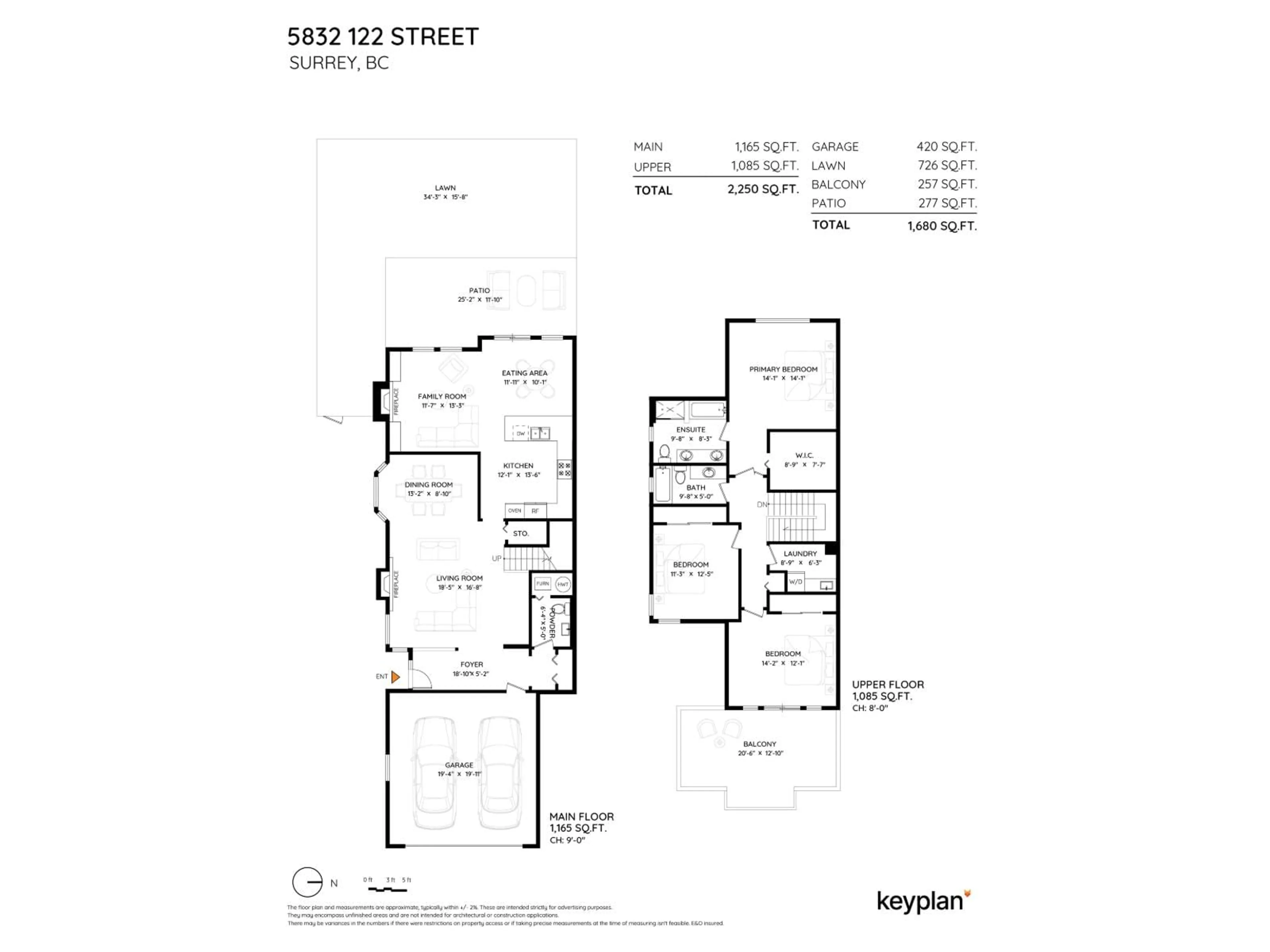 Floor plan for 5832 122 STREET, Surrey British Columbia V3X3L5