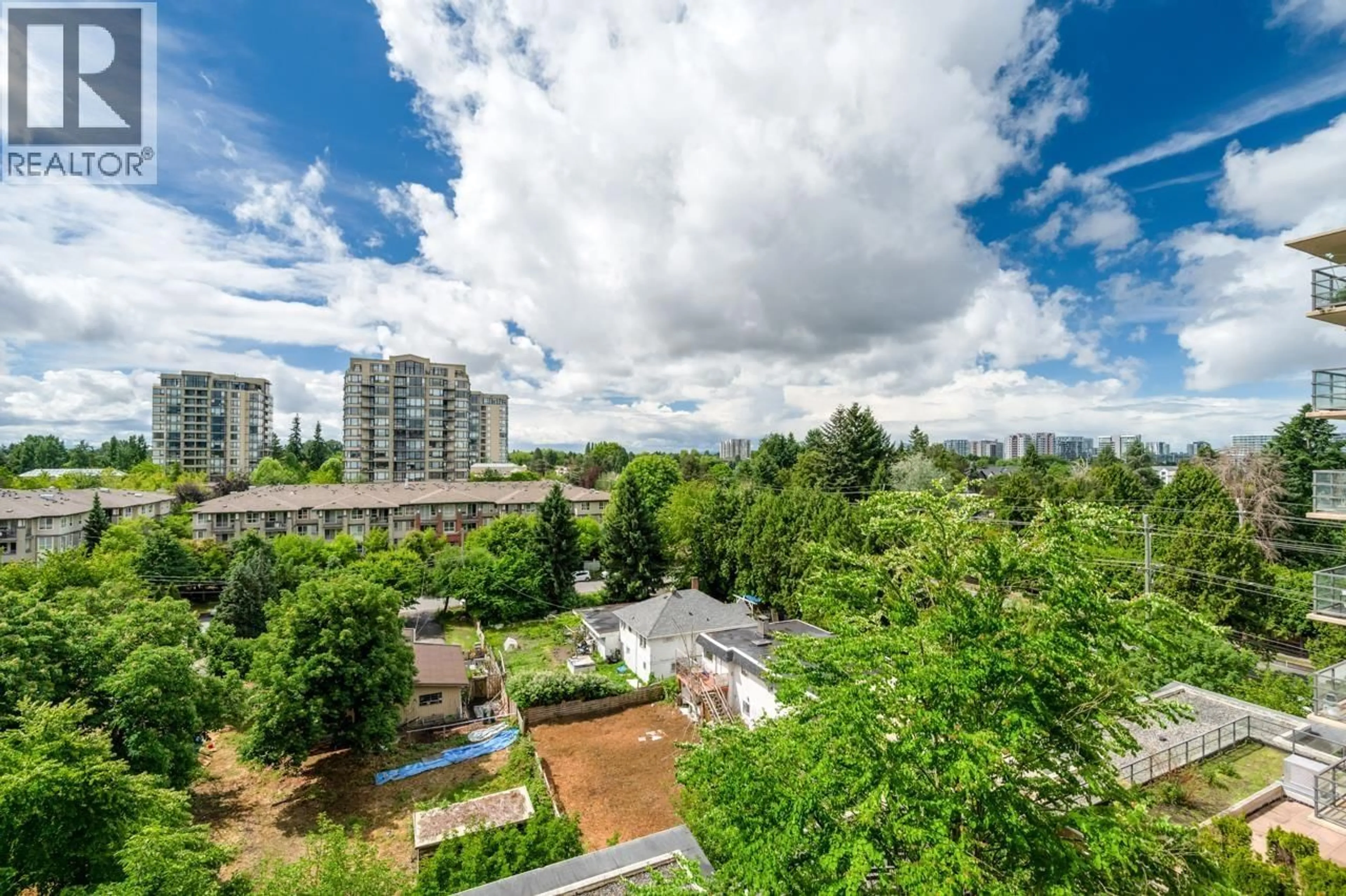 A pic from outside/outdoor area/front of a property/back of a property/a pic from drone, city buildings view from balcony for 817 - 9171 FERNDALE ROAD, Richmond British Columbia V6Y0A5
