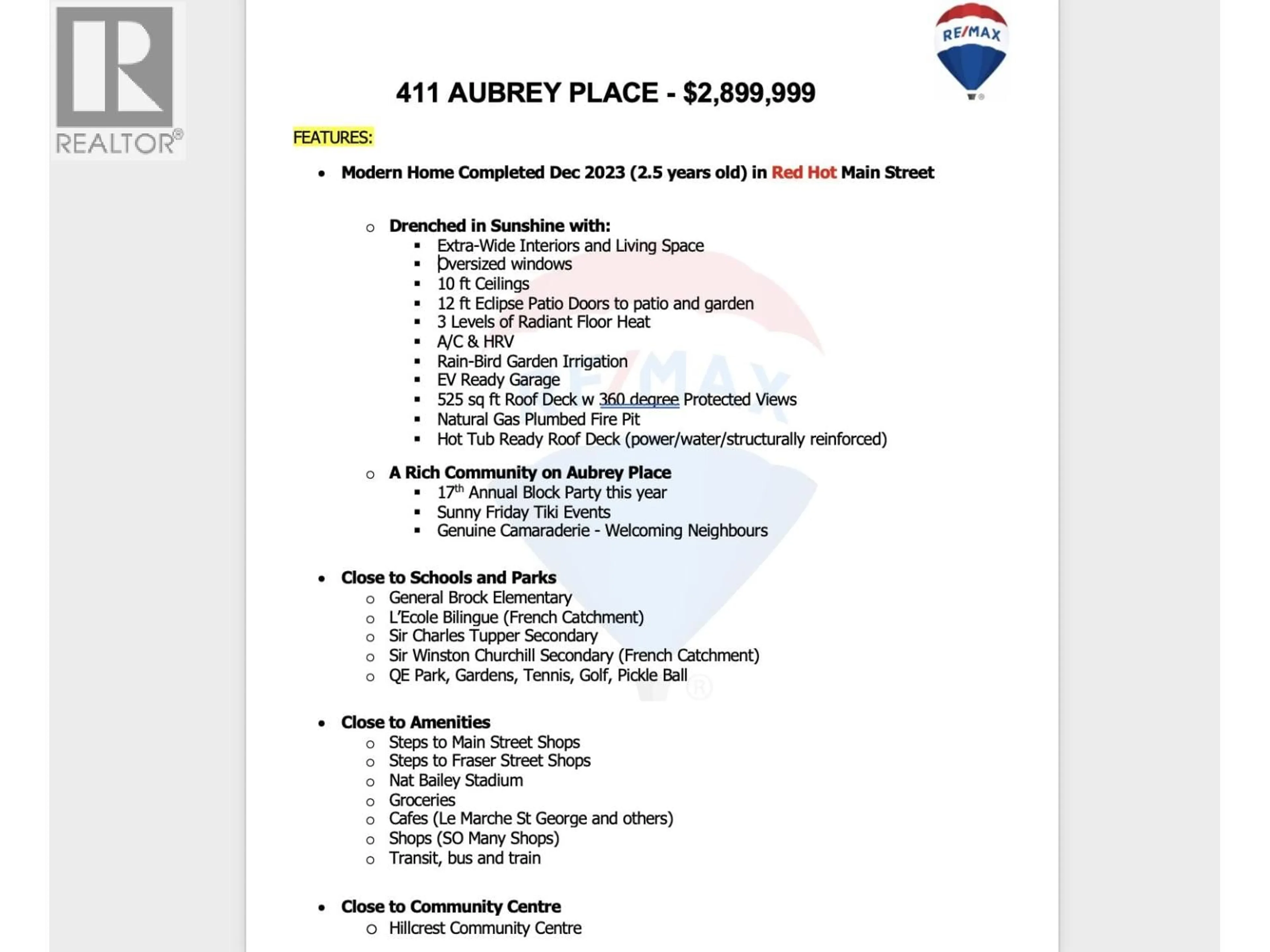 Floor plan for 411 AUBREY PLACE, Vancouver British Columbia V5V2T5