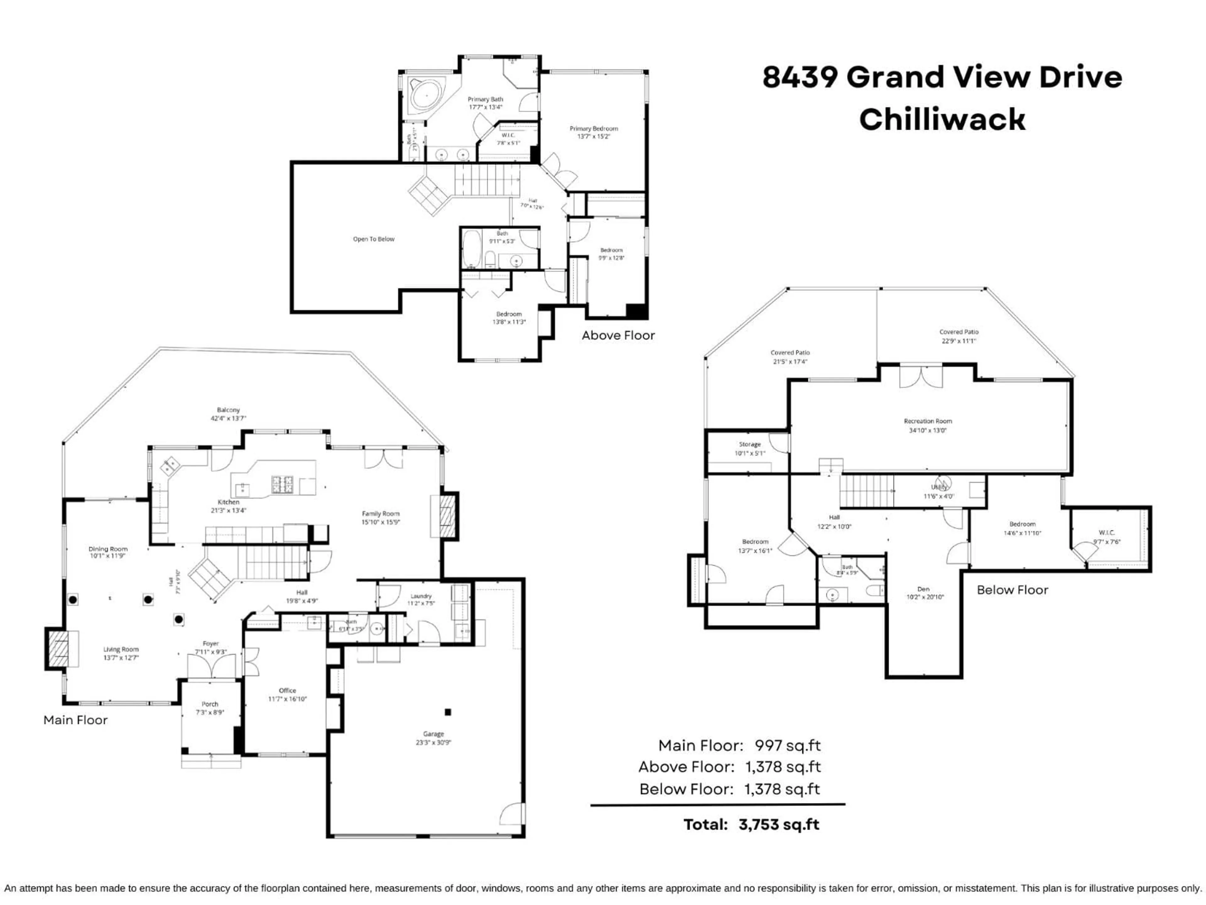 Floor plan for 8439 GRAND VIEW DRIVE, Chilliwack British Columbia V2R4A2