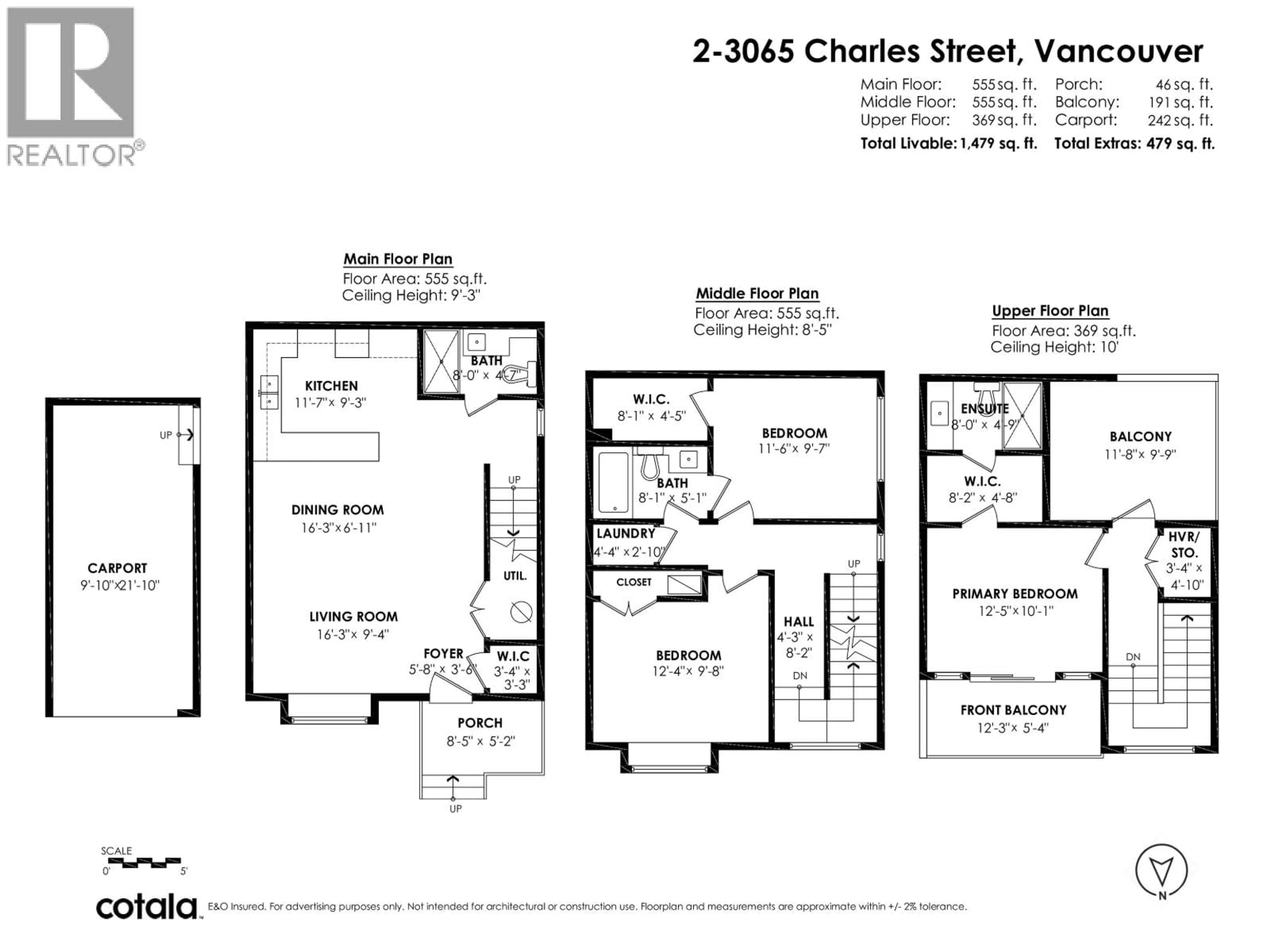 Floor plan for 2 - 3065 CHARLES STREET, Vancouver British Columbia V5K3B6