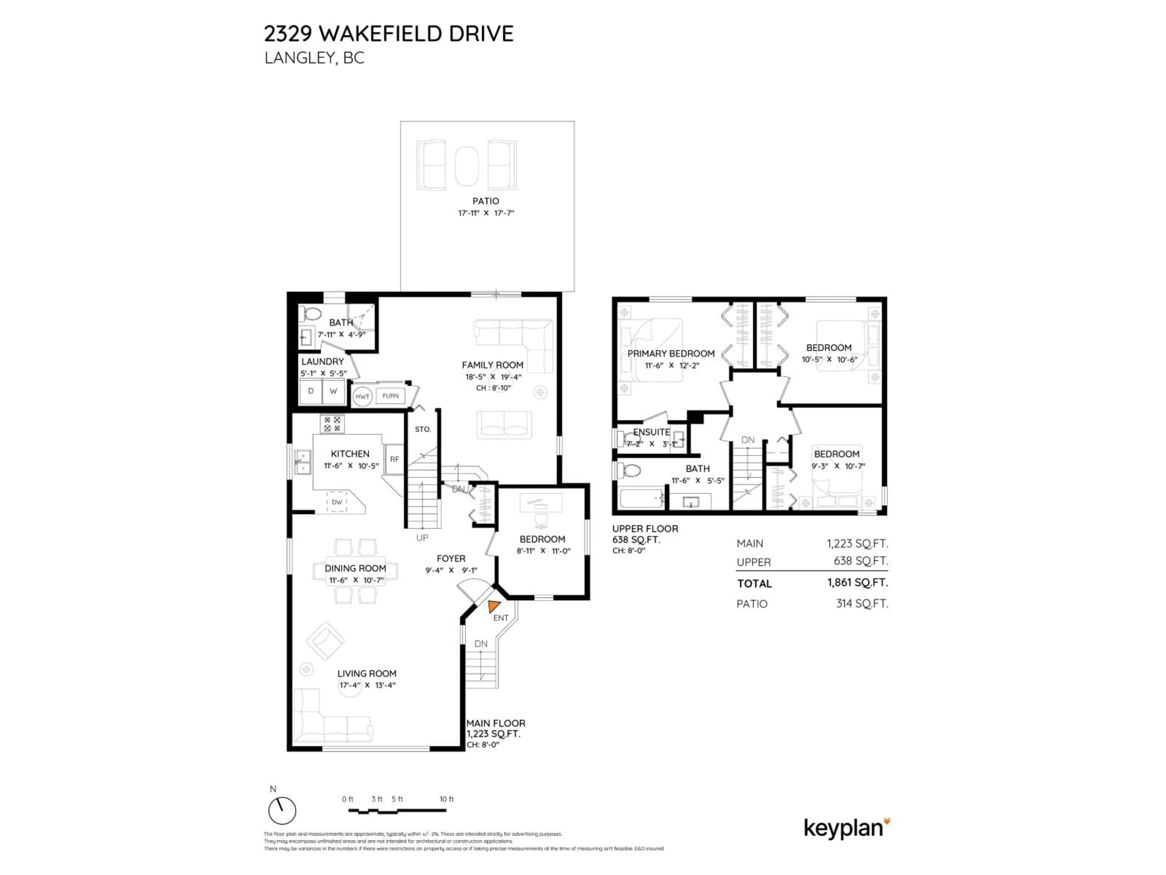 Floor plan for 2329 WAKEFIELD DRIVE, Langley British Columbia V2Y1B1
