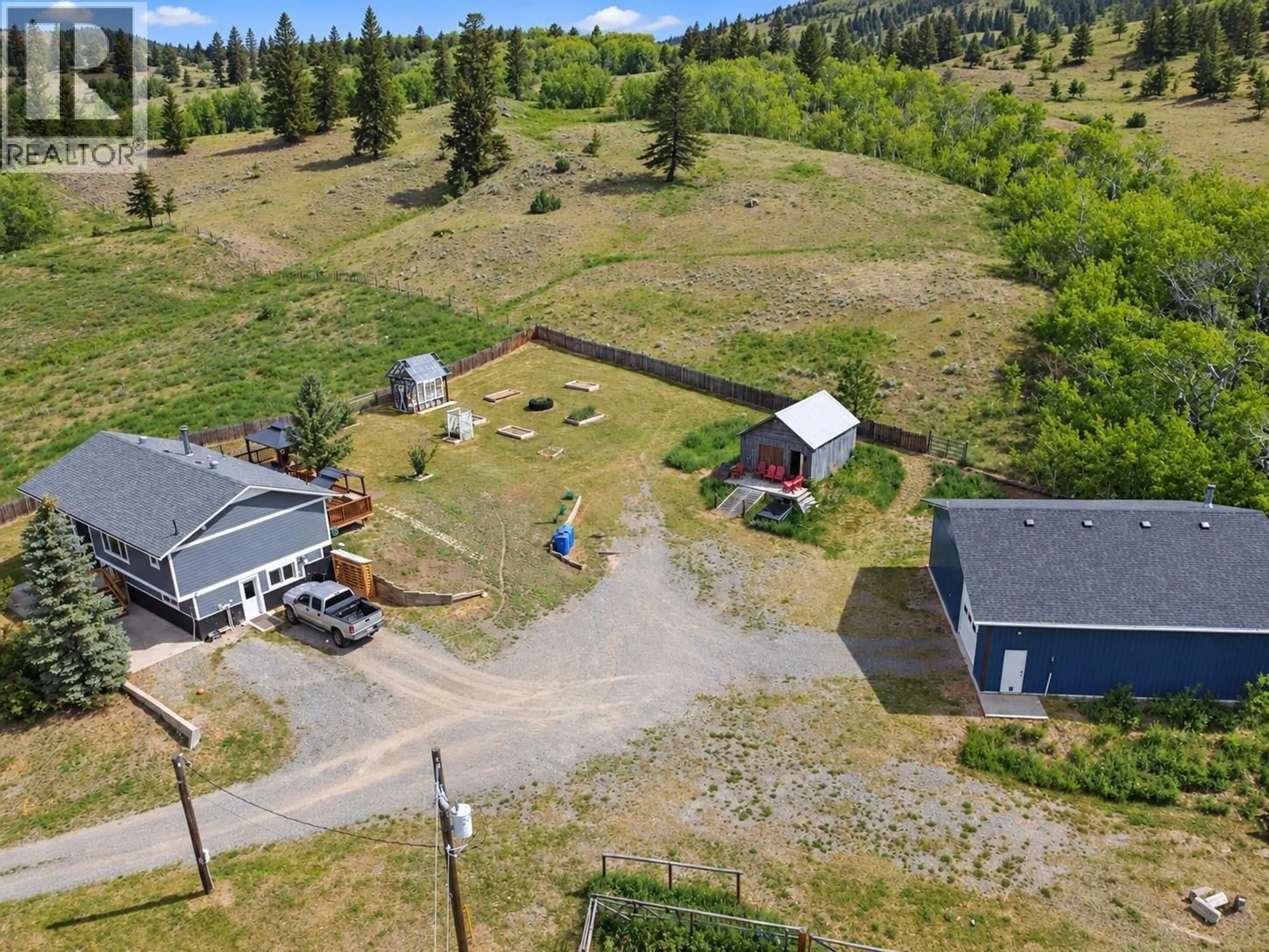 A pic from outside/outdoor area/front of a property/back of a property/a pic from drone, mountain view for 7350 CHILCOTIN 20 HIGHWAY, Williams Lake British Columbia V0L1A0