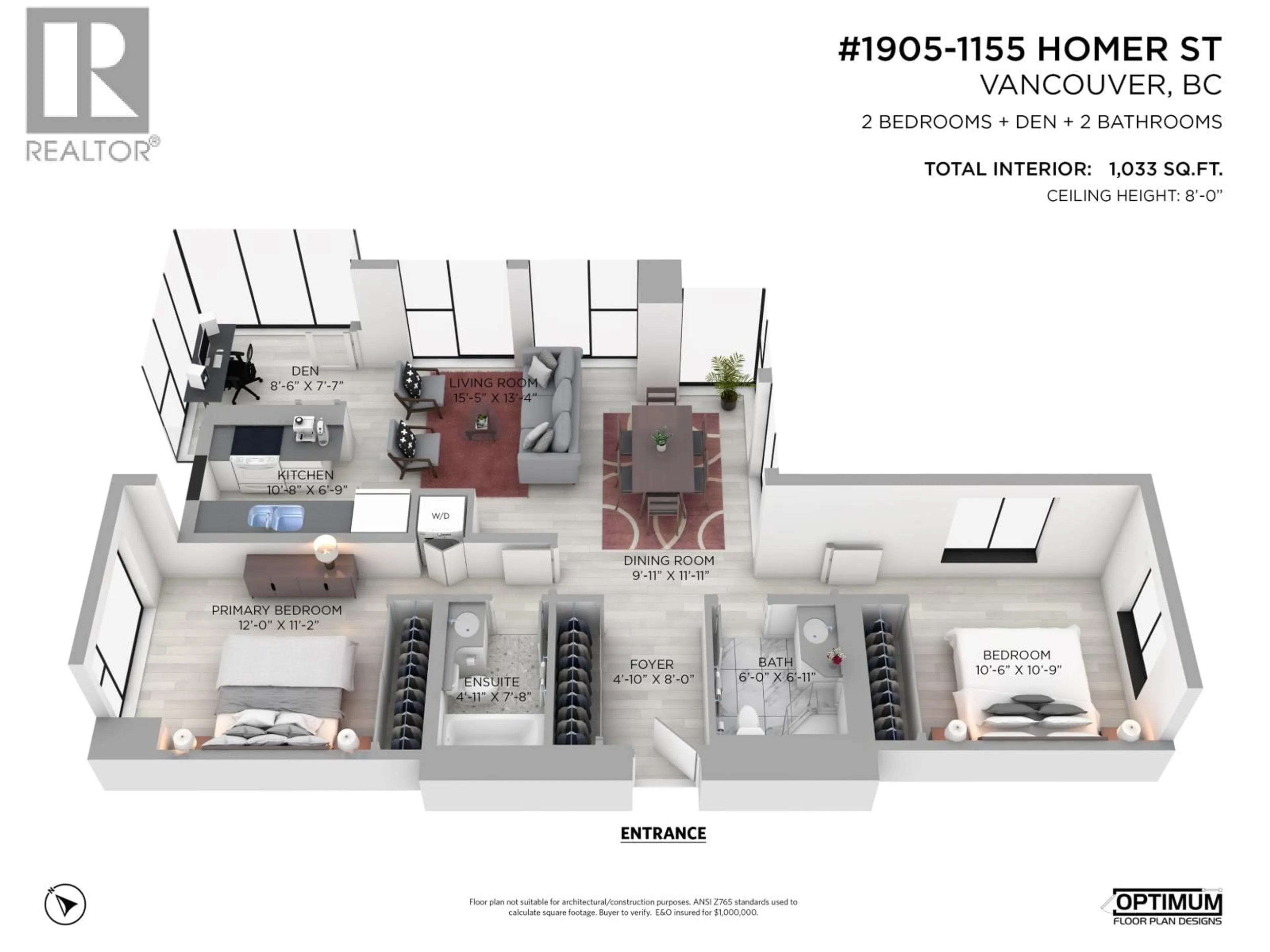 Floor plan for 1905 - 1155 HOMER STREET, Vancouver British Columbia V6B5T5