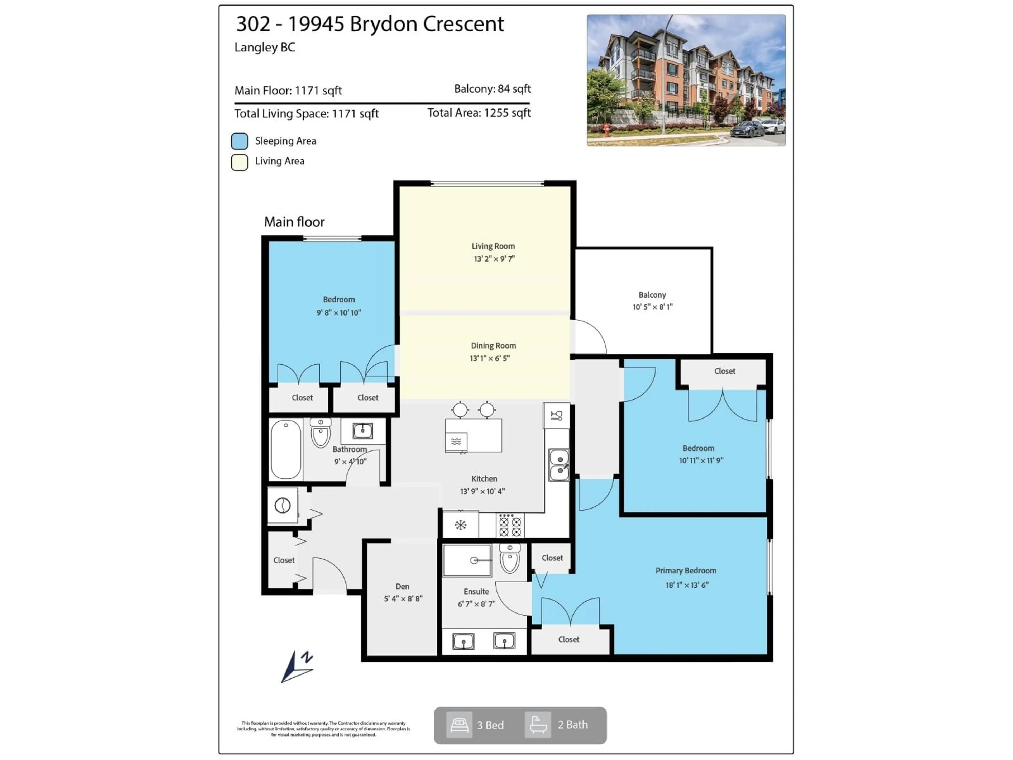 Floor plan for 302 - 19945 BRYDON CRESCENT, Langley British Columbia V3A0P4