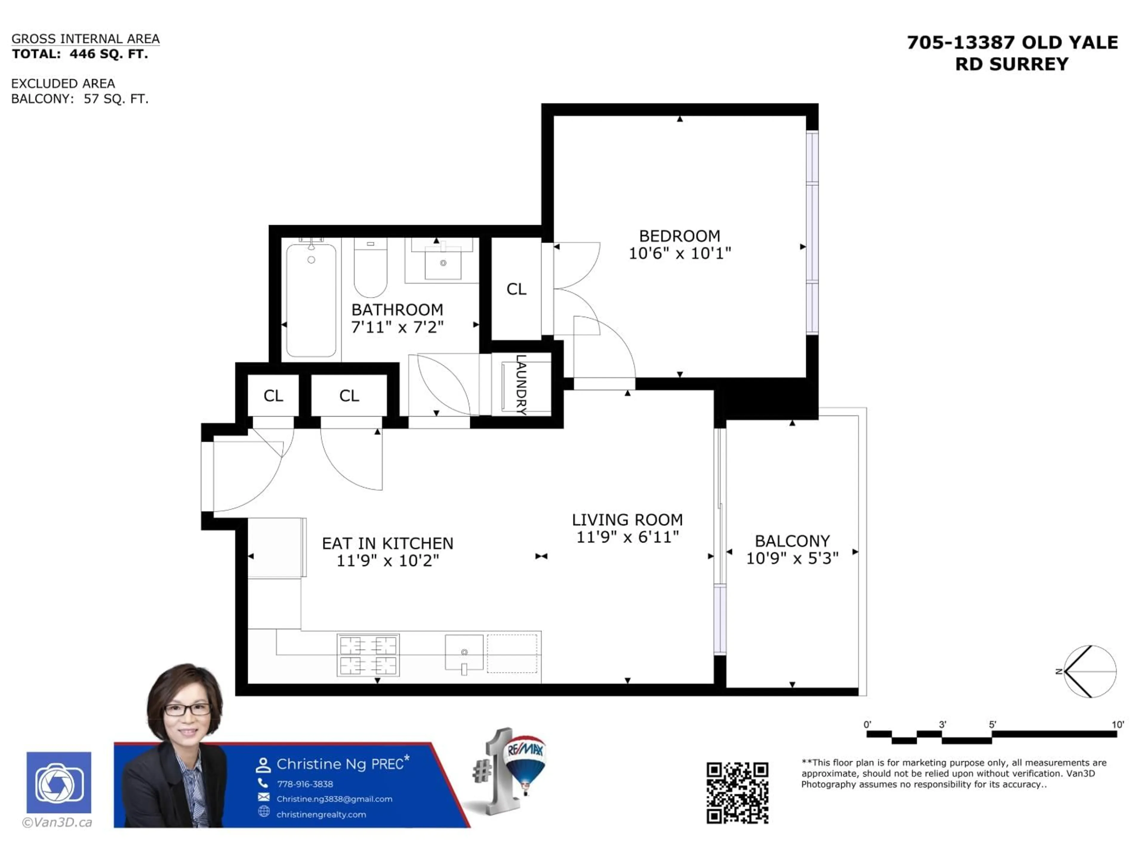 Floor plan for 705 - 13387 OLD YALE ROAD, Surrey British Columbia V3T0V6