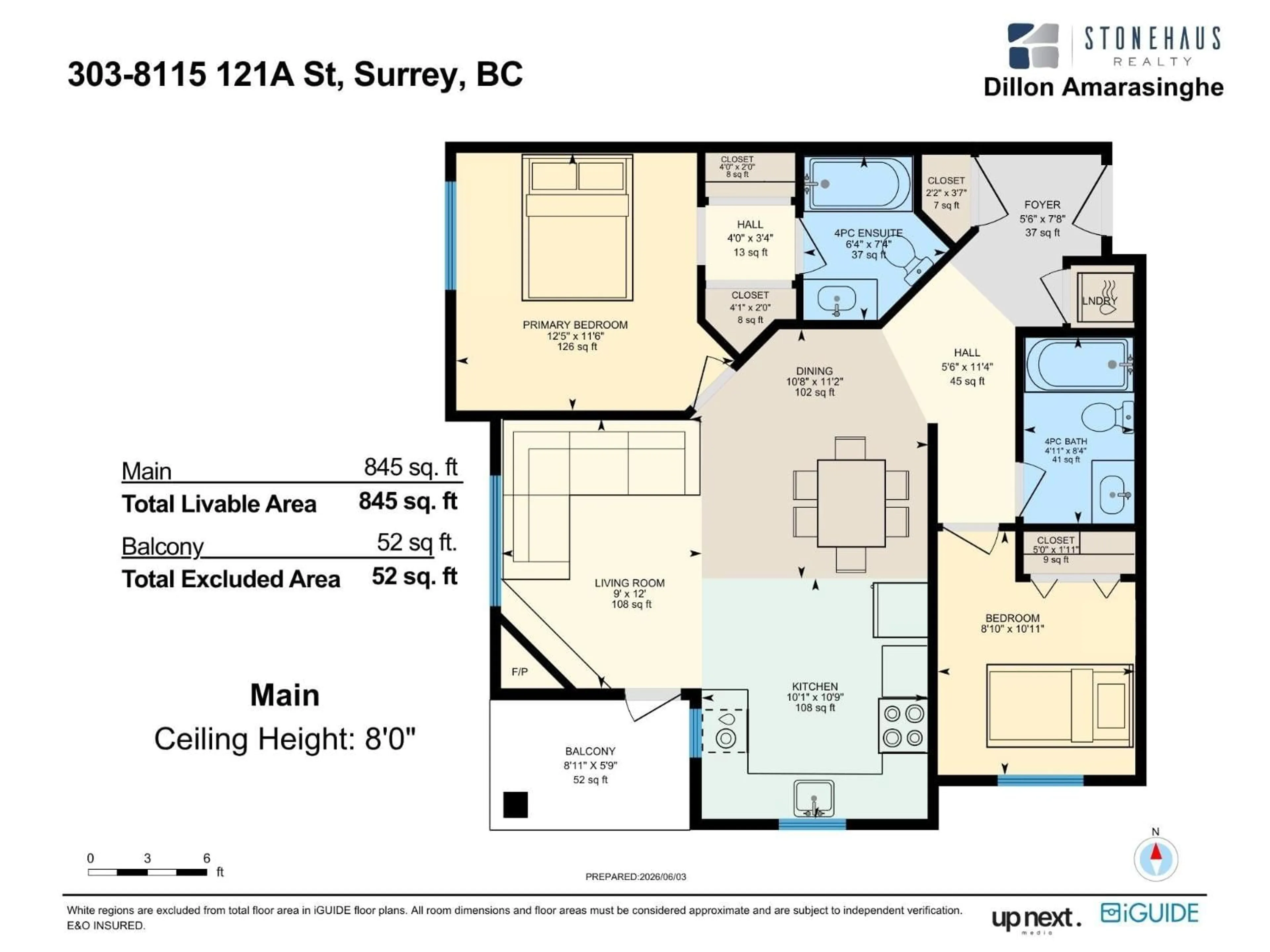 Floor plan for 303 - 8115 121A STREET, Surrey British Columbia V3W1J2