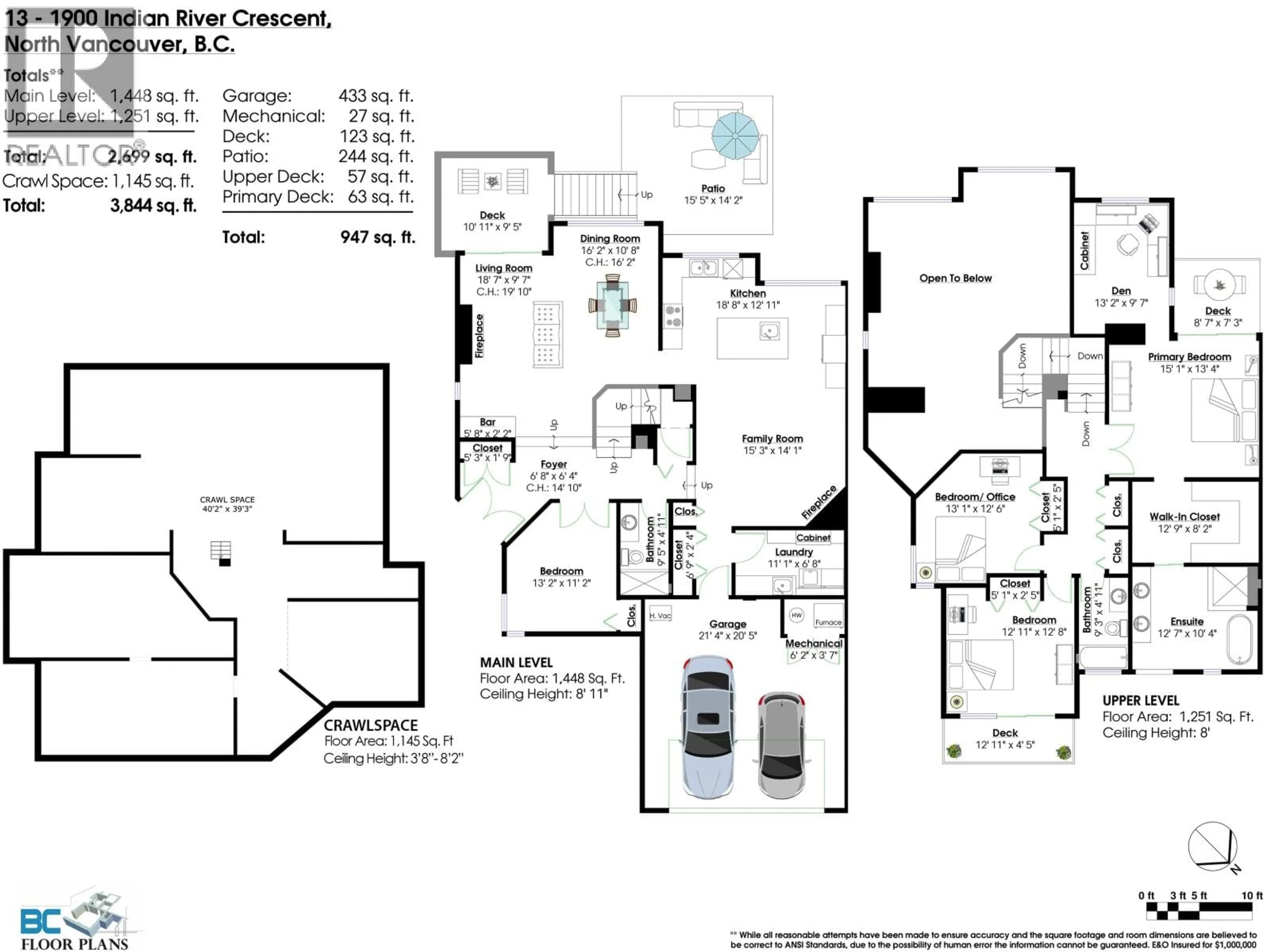 Floor plan for 13 - 1900 INDIAN RIVER CRESCENT, North Vancouver British Columbia V7G2R1