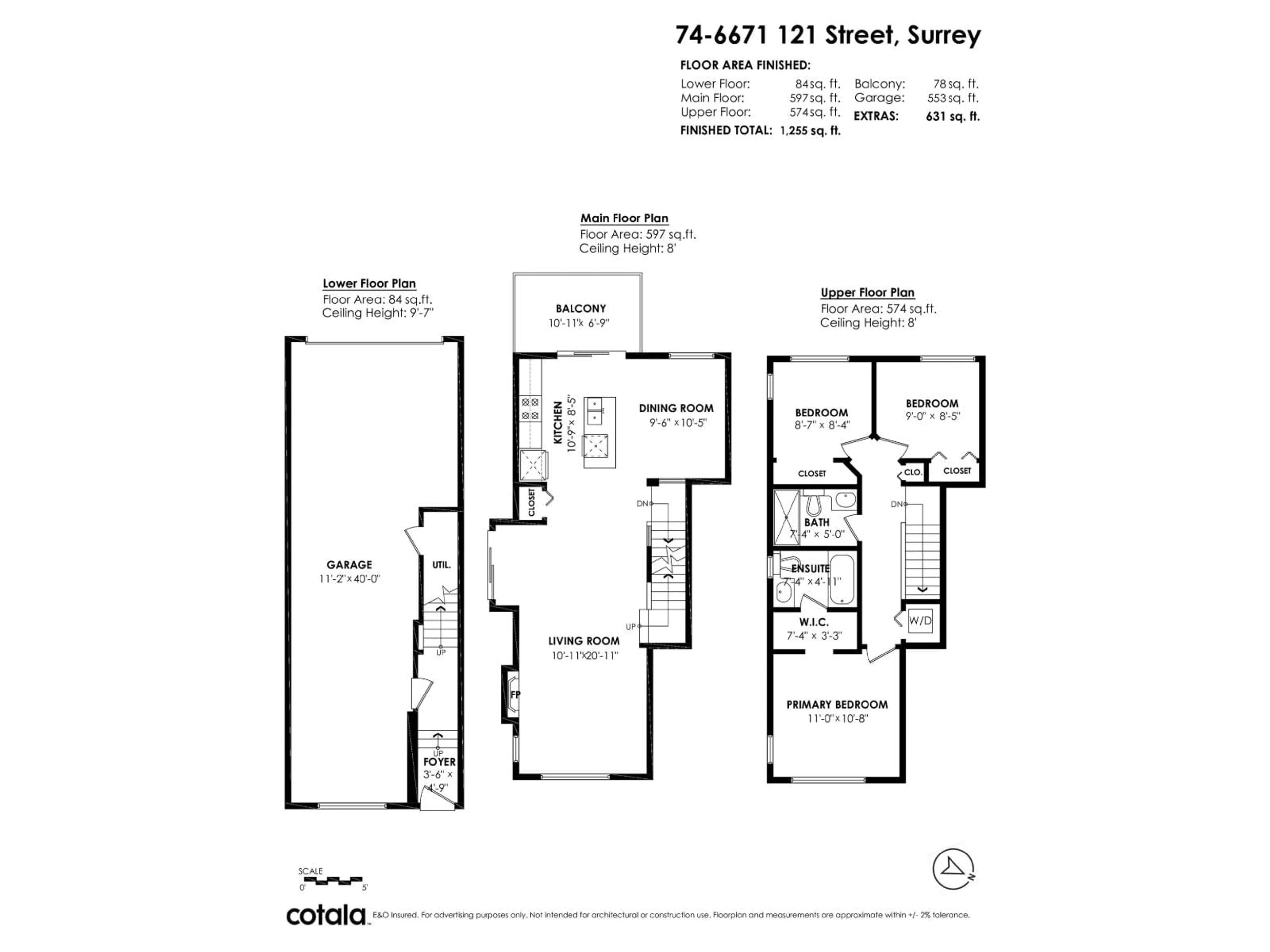 Floor plan for 74 - 6671 121 STREET, Surrey British Columbia V3W1T9