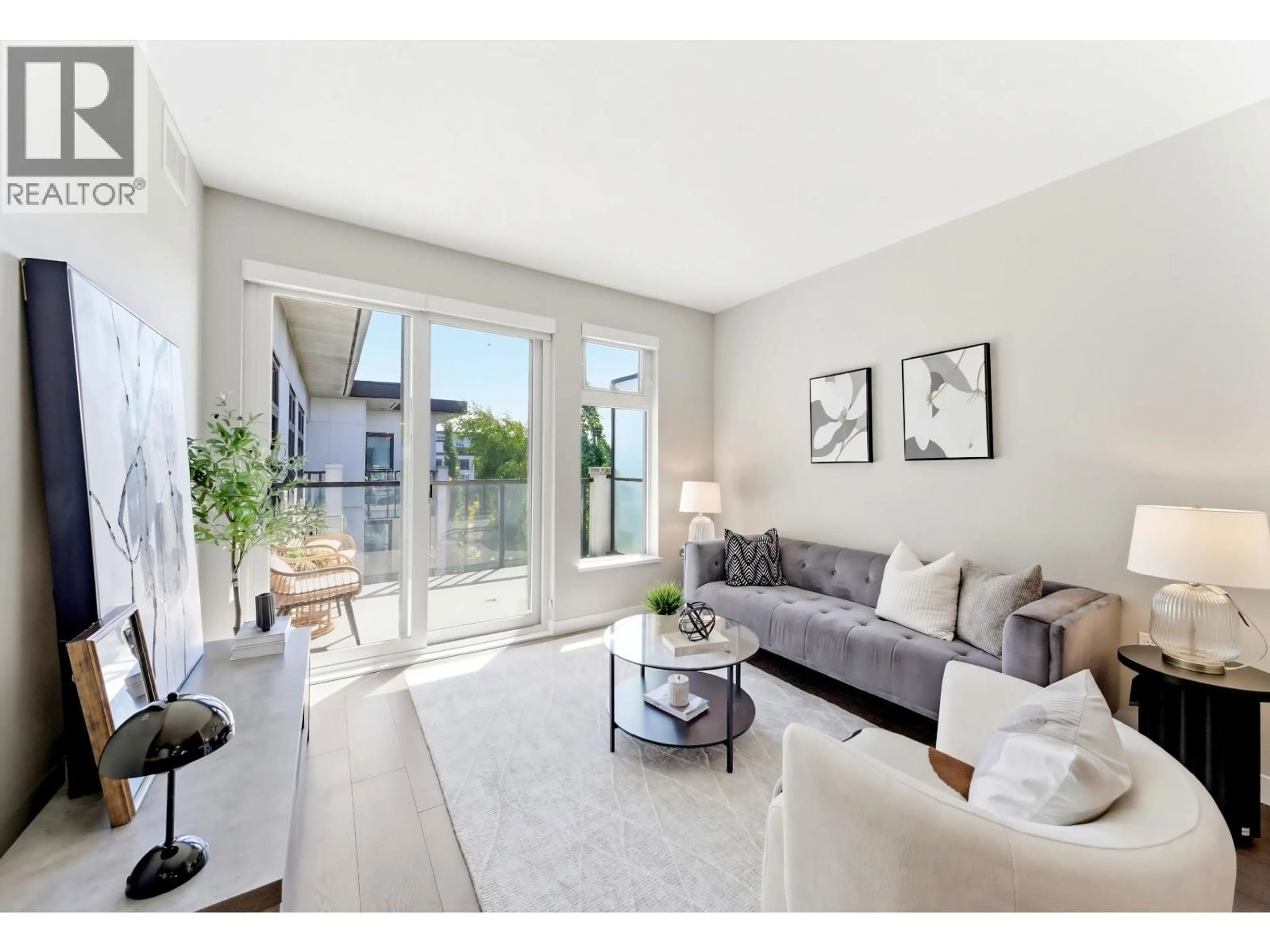 Living room with furniture, unknown for 413 - 9388 ODLIN ROAD, Richmond British Columbia V6X0L5