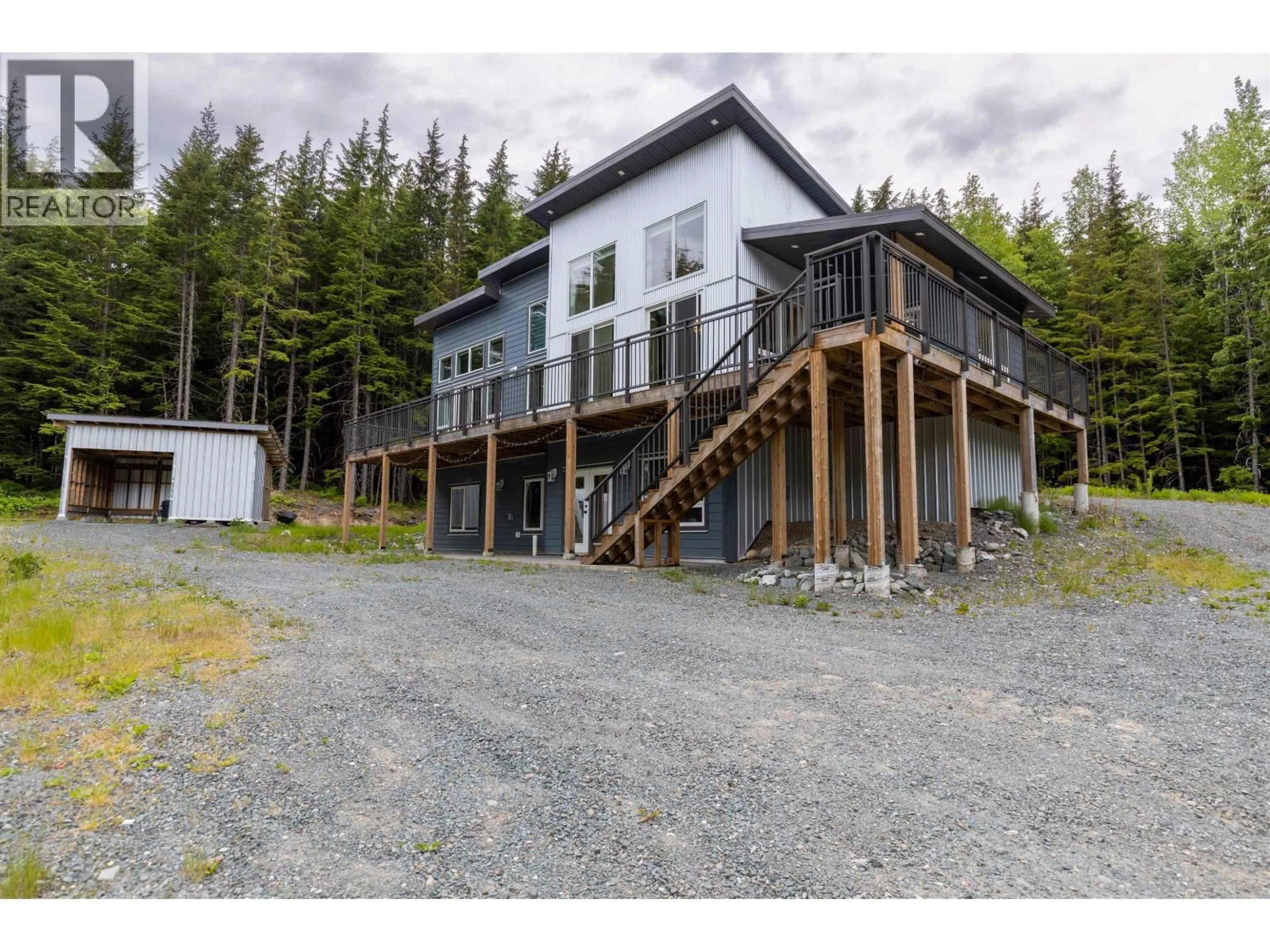 A pic from outside/outdoor area/front of a property/back of a property/a pic from drone, mountain view for 4755 JOHNSTON ROAD, Terrace British Columbia V8G0B4