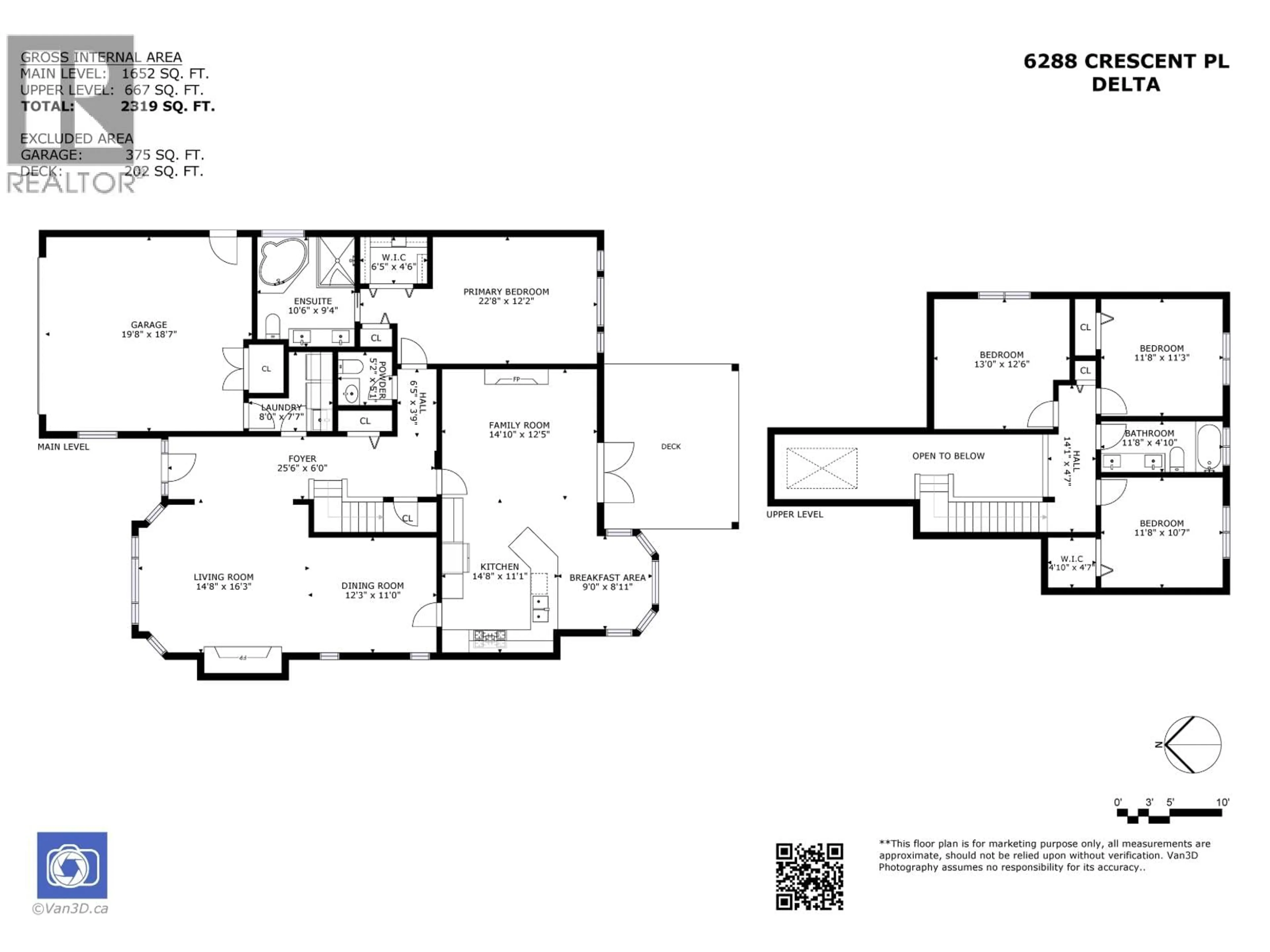 Floor plan for 6288 CRESCENT PLACE, Delta British Columbia V4K4V2