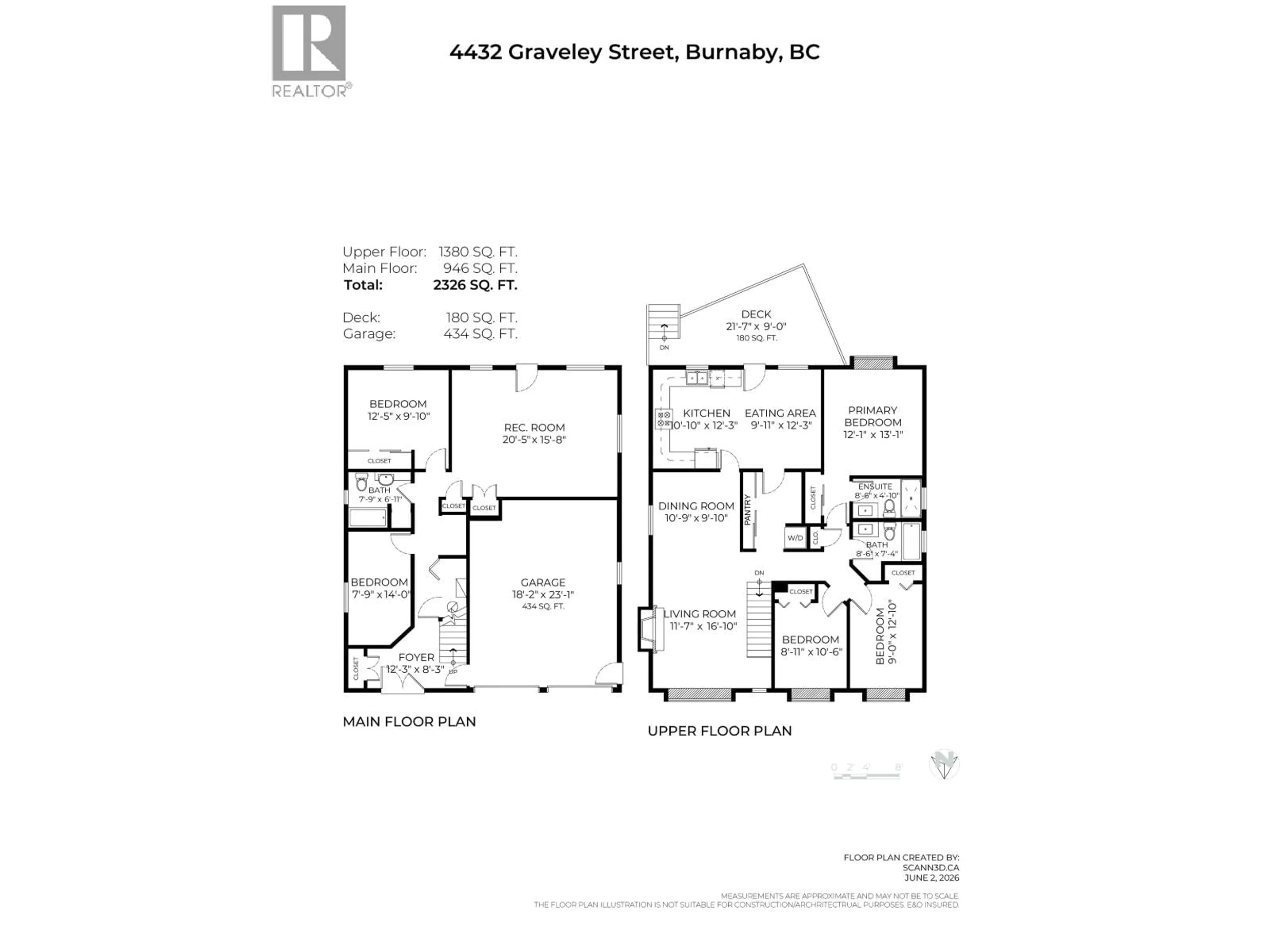 Floor plan for 4432 GRAVELEY STREET, Burnaby British Columbia V5C3T8