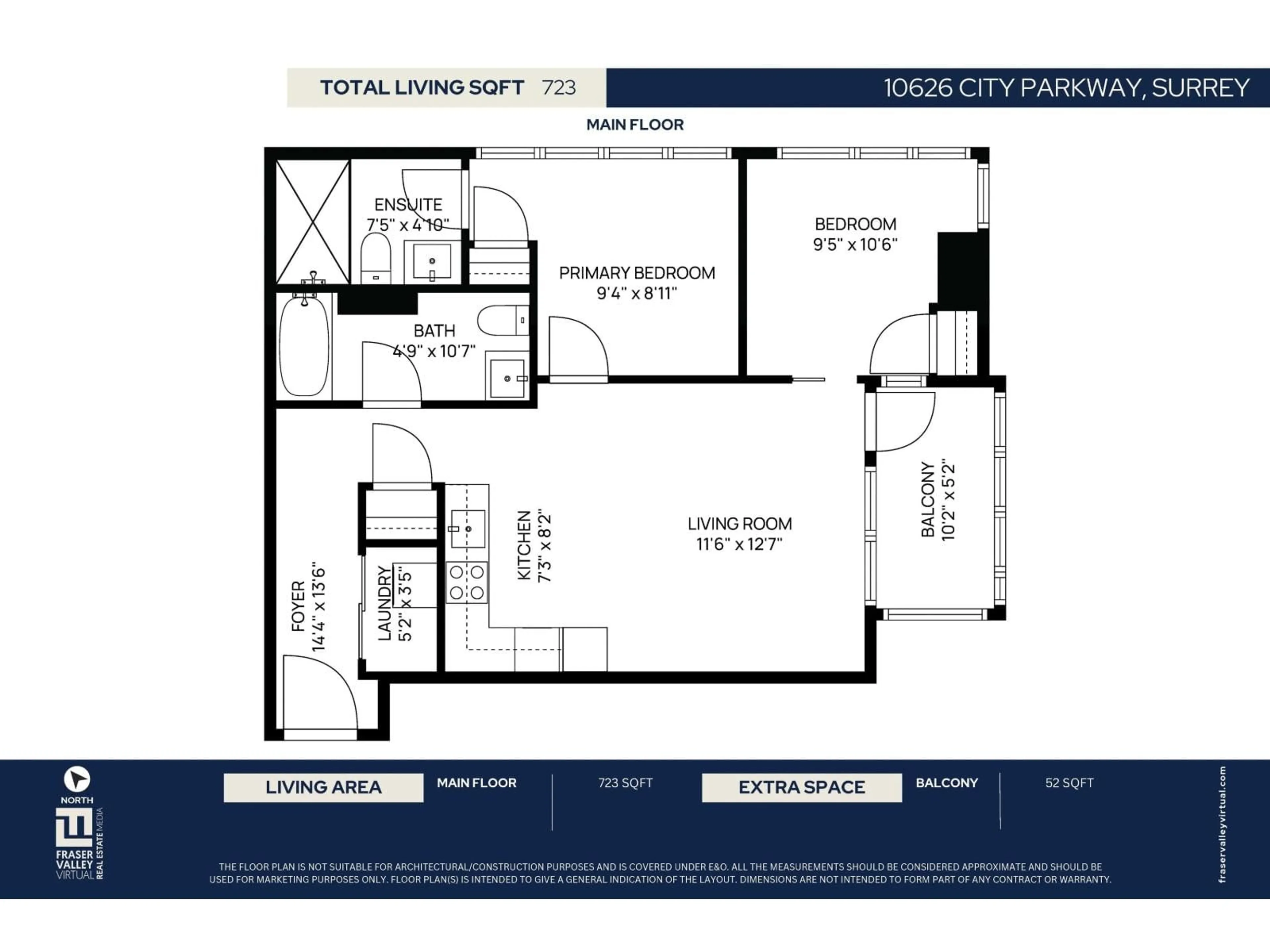 Floor plan for 1612 - 10626 CITY PARKWAY, Surrey British Columbia V3T0S3