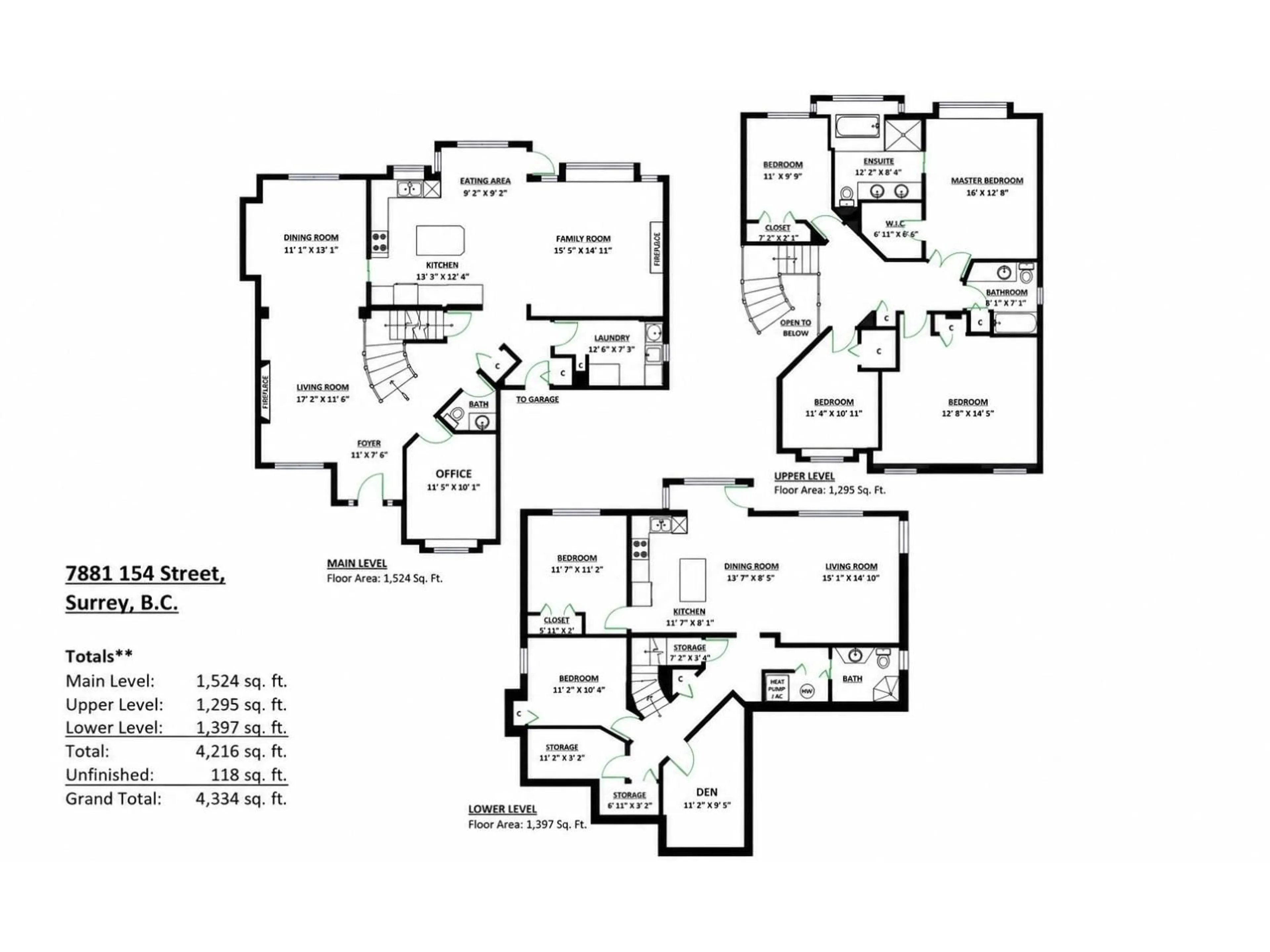 Floor plan for 7881 154 STREET, Surrey British Columbia V3S8R4