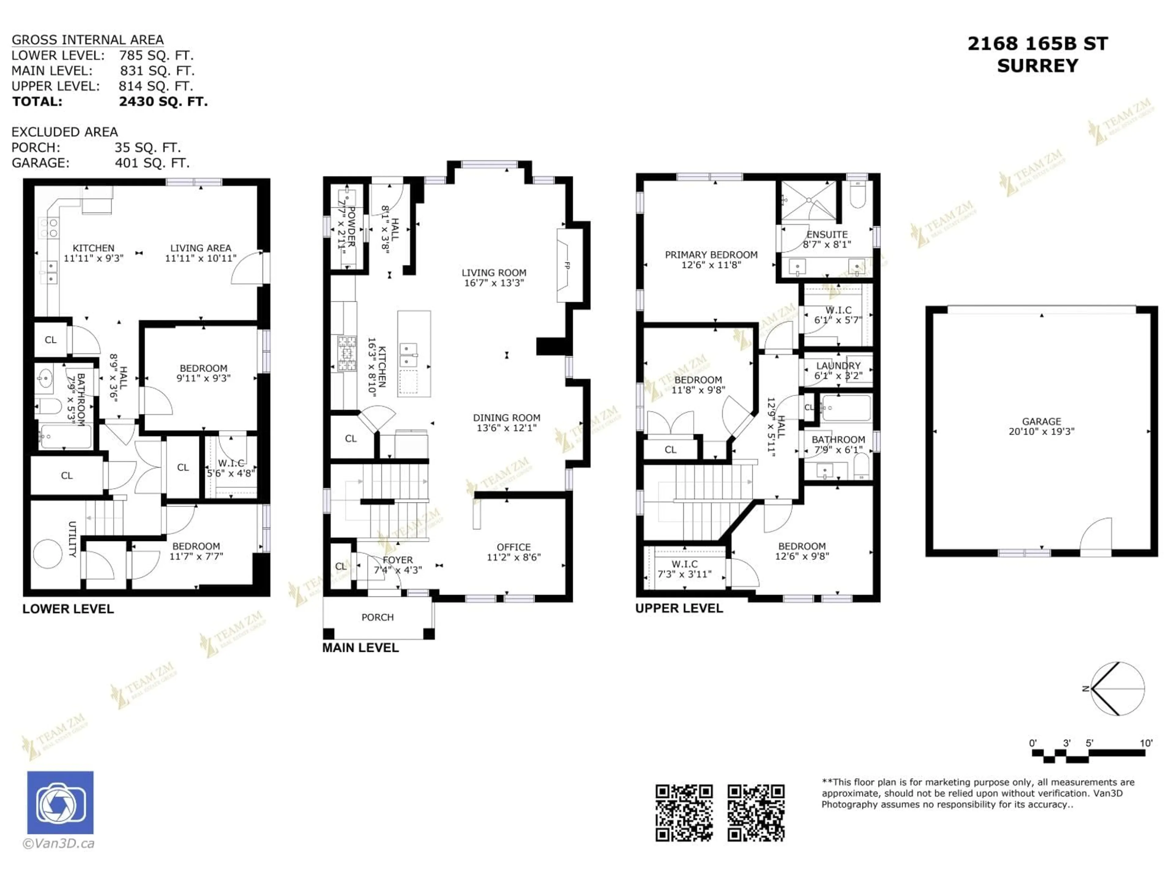 Floor plan for 2168 165B STREET, Surrey British Columbia V3Z0V6