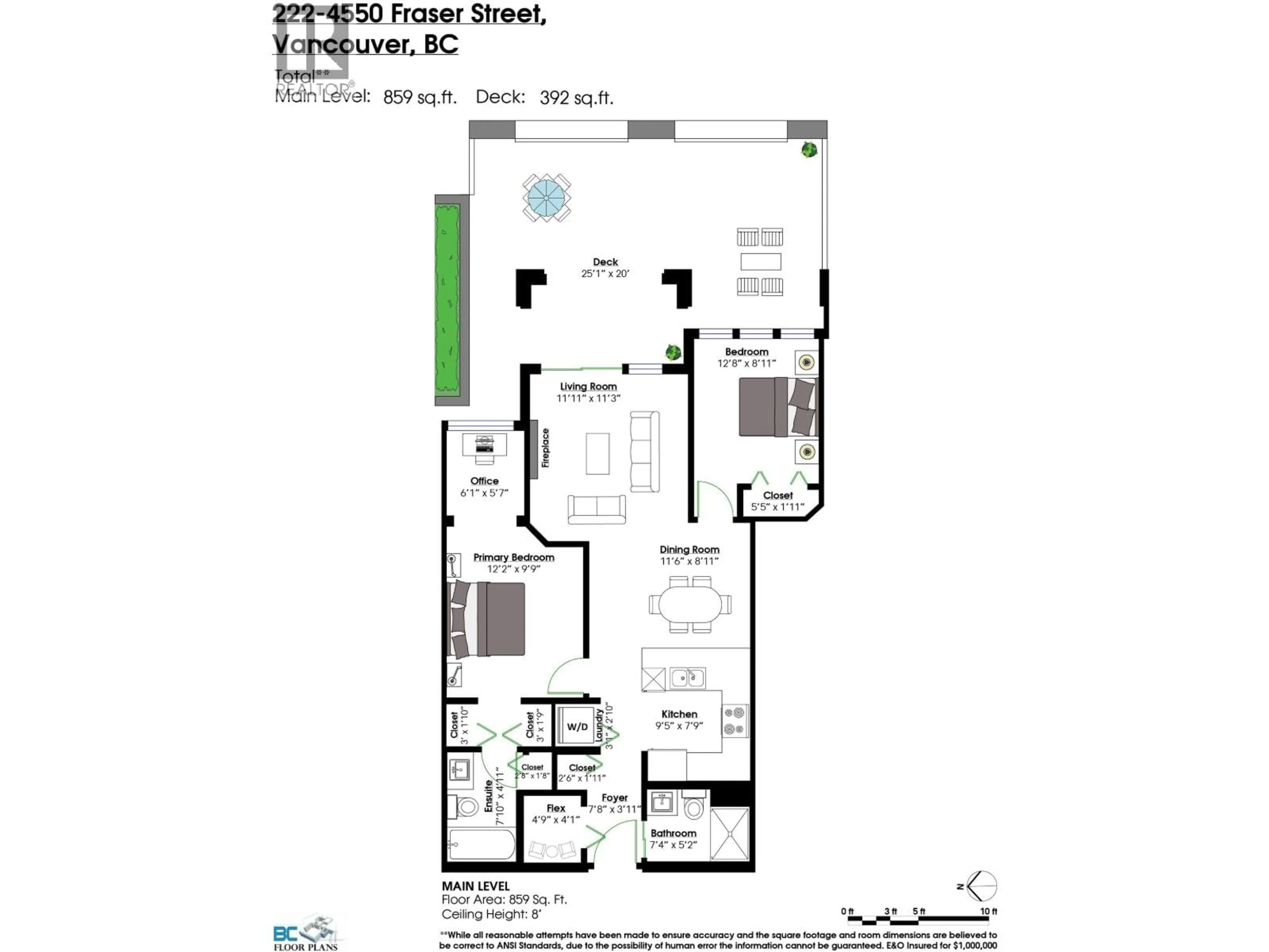 Floor plan for 222 - 4550 FRASER STREET, Vancouver British Columbia V5V4G8