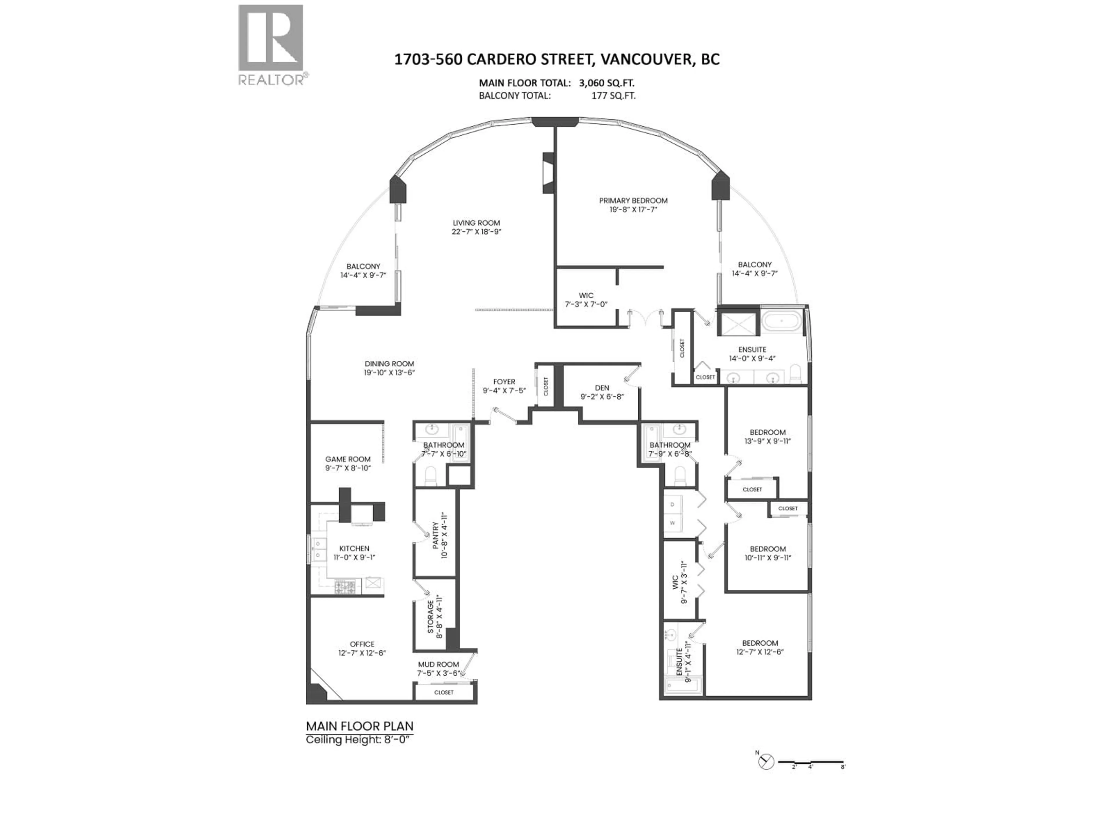 Floor plan for 1703 - 560 CARDERO STREET, Vancouver British Columbia V6G3E9