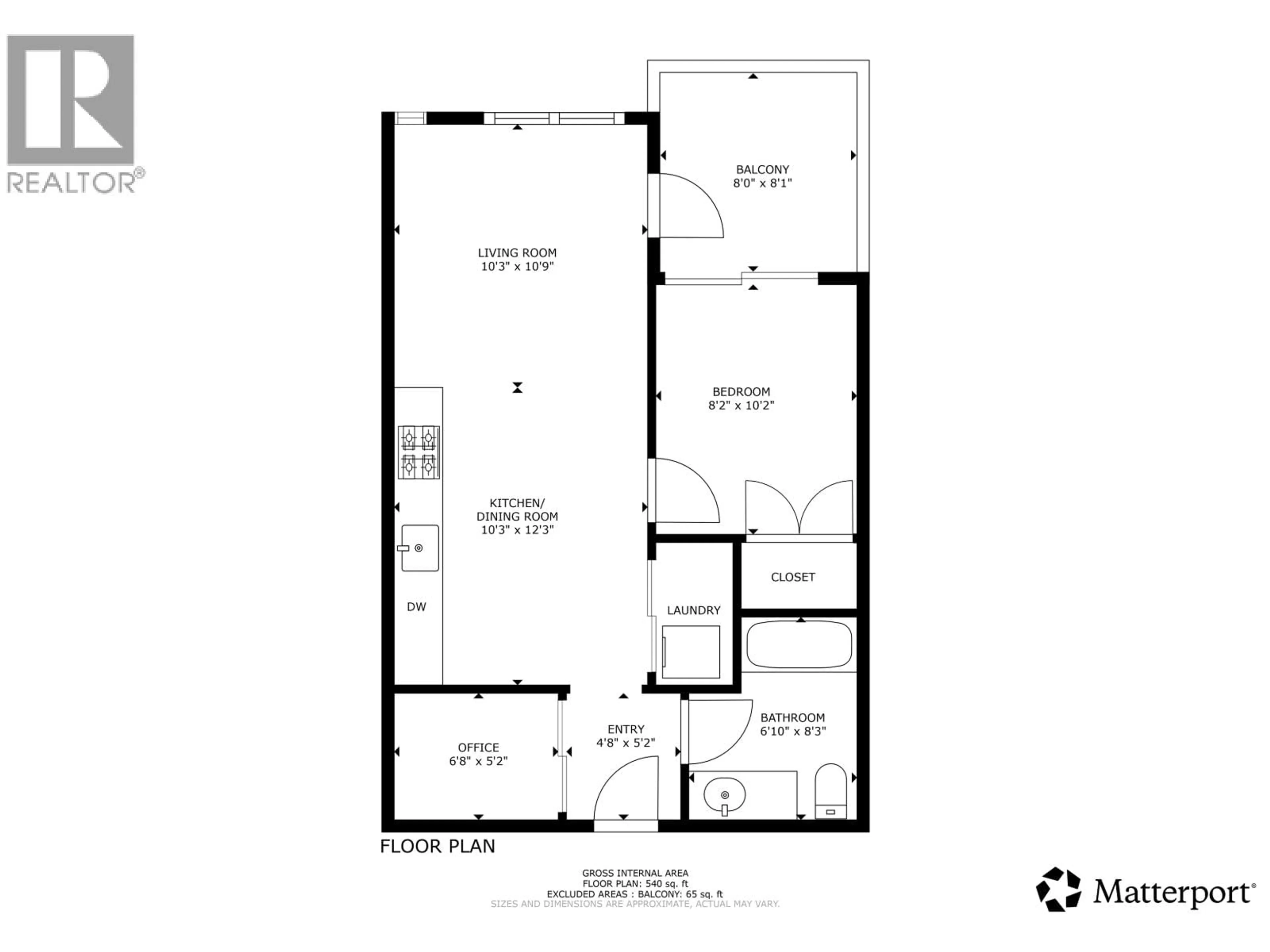 Floor plan for 1011 - 8988 PATTERSON ROAD, Richmond British Columbia V6X0R2