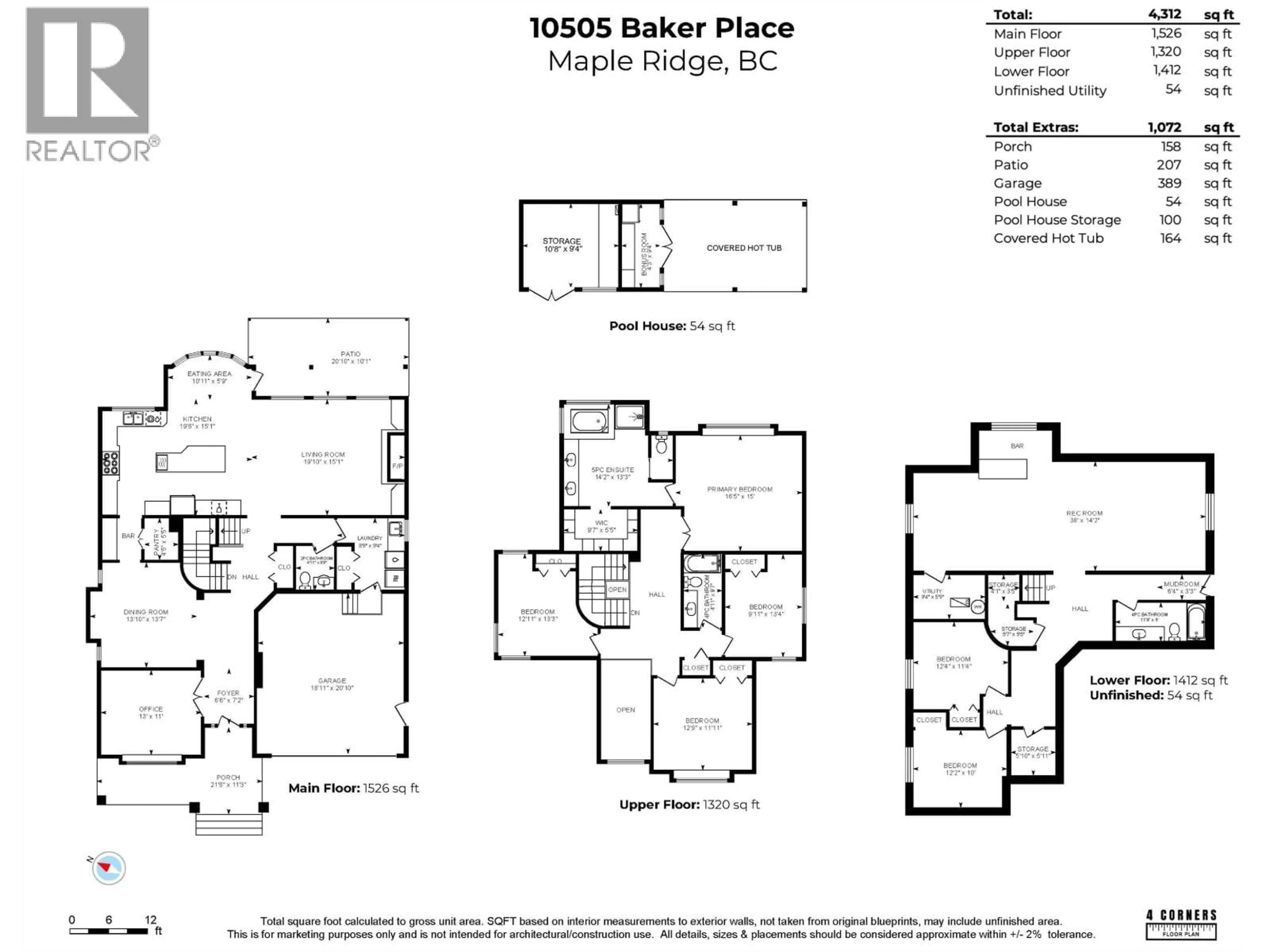 Floor plan for 10505 BAKER PLACE, Maple Ridge British Columbia V2W2C2