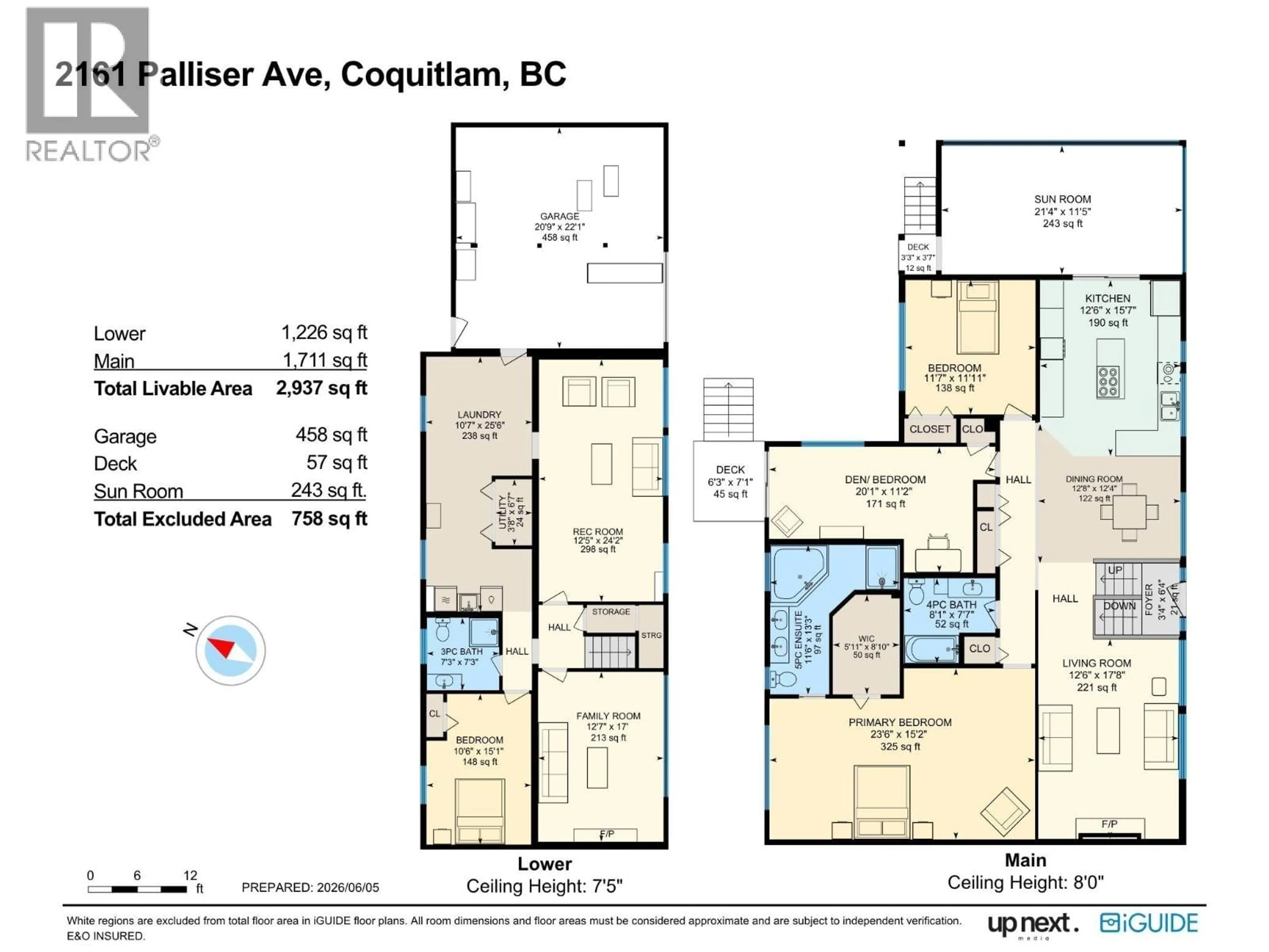 Floor plan for 2161 PALLISER AVENUE, Coquitlam British Columbia V3K1W9