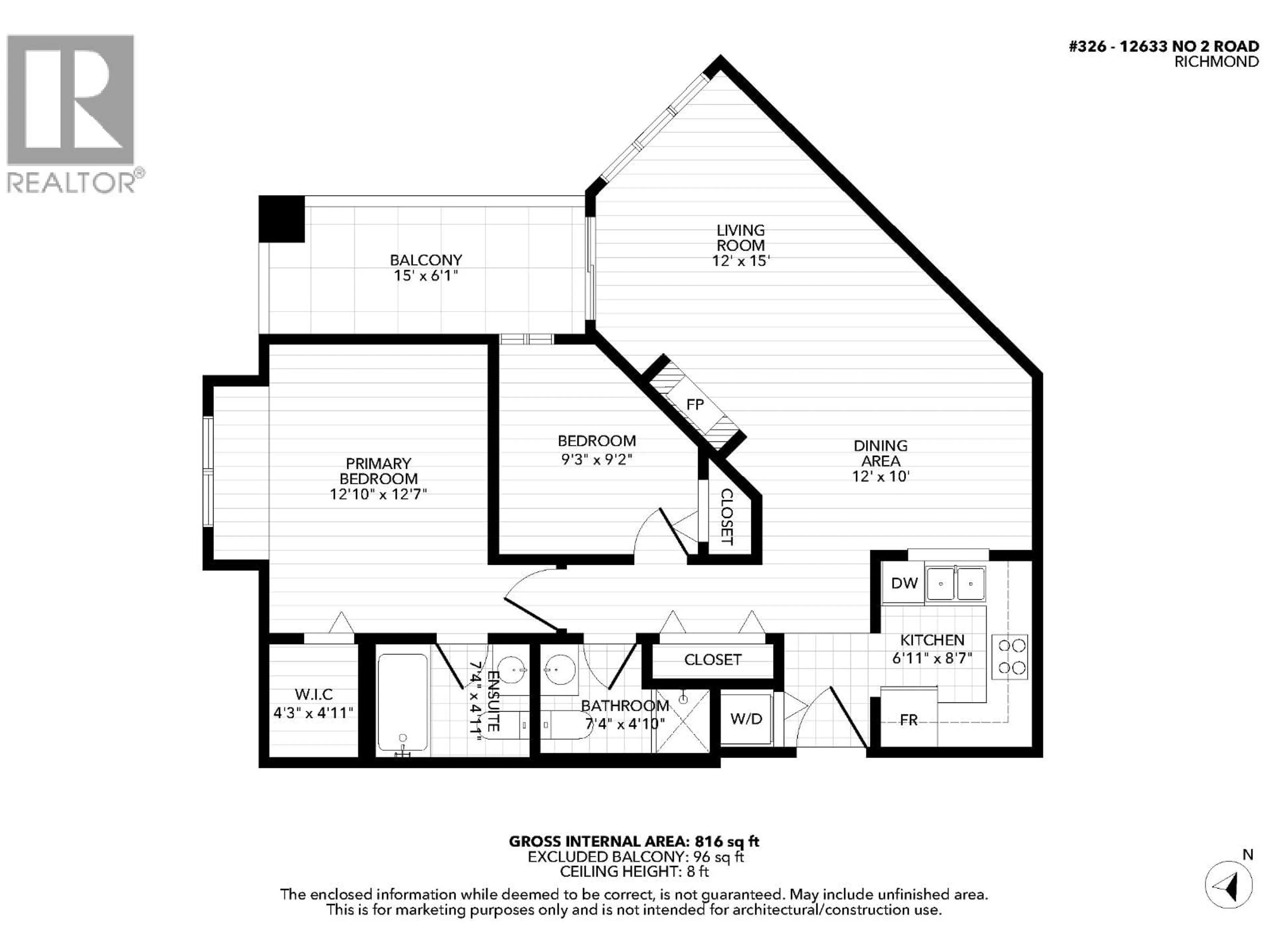 Floor plan for 326 - 12633 NO. 2 ROAD, Richmond British Columbia V7E6N5