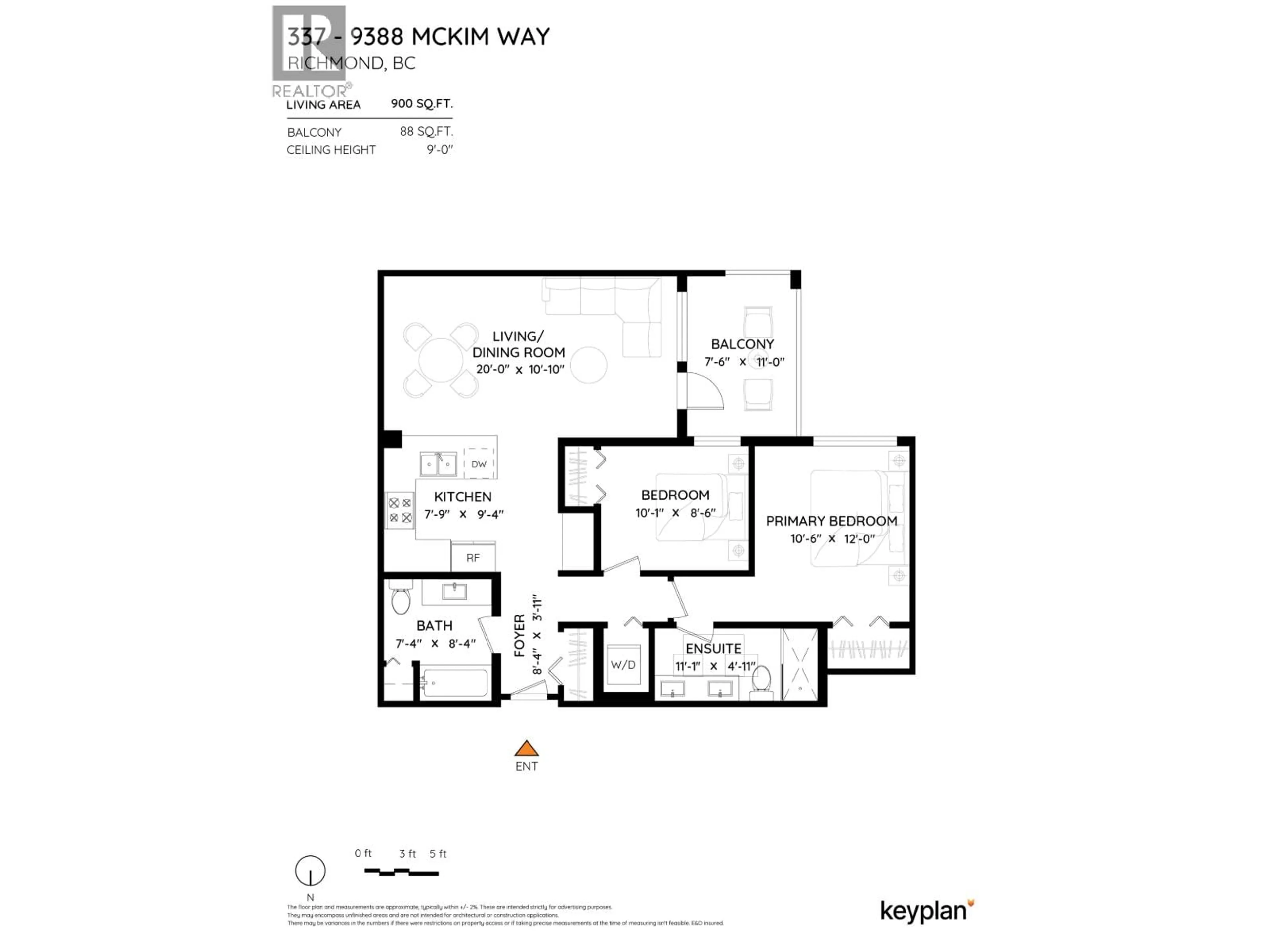 Floor plan for 337 - 9388 MCKIM WAY, Richmond British Columbia V6X1J7