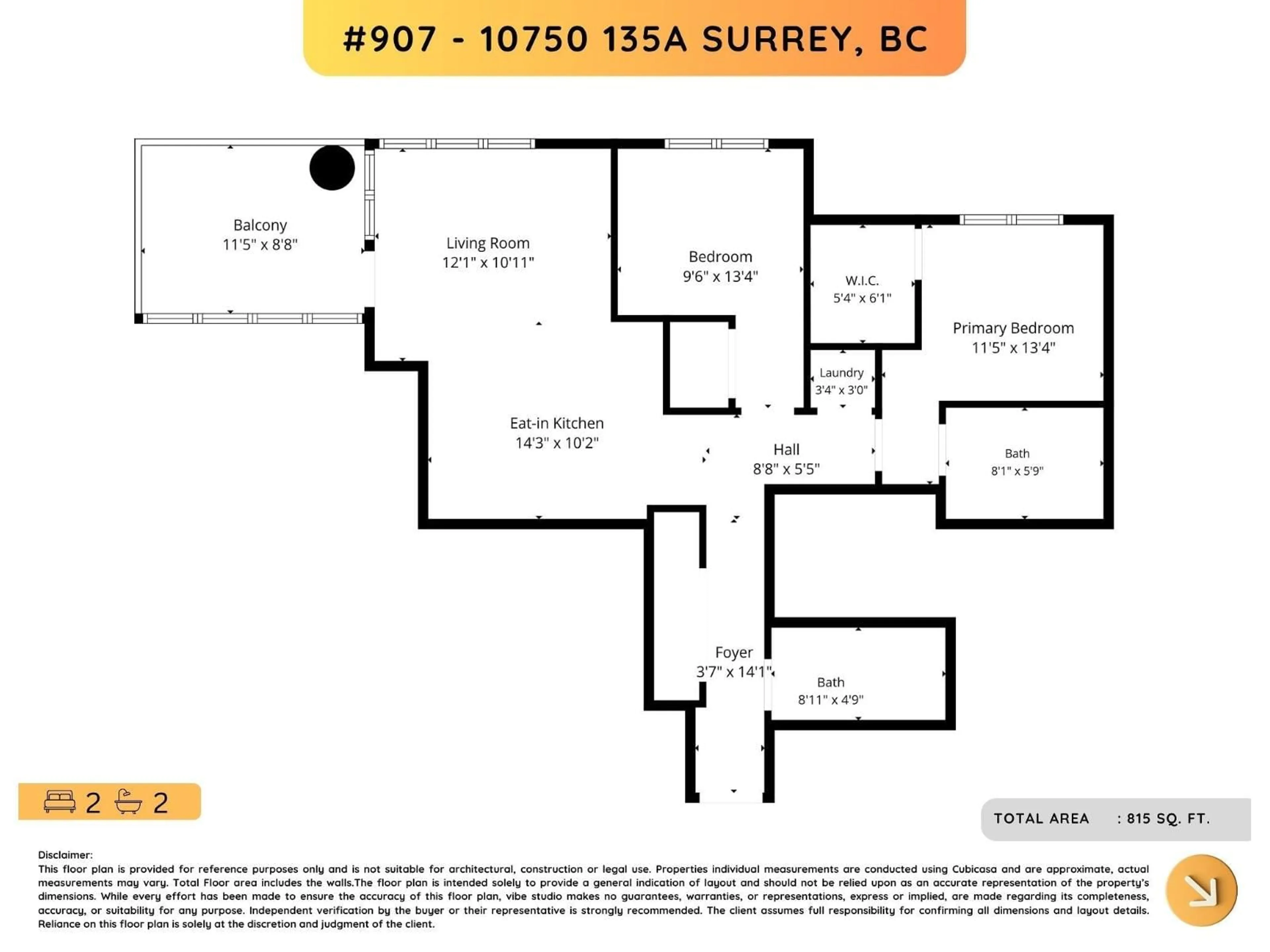 Floor plan for 907 - 10750 135A STREET, Surrey British Columbia V3T0V4