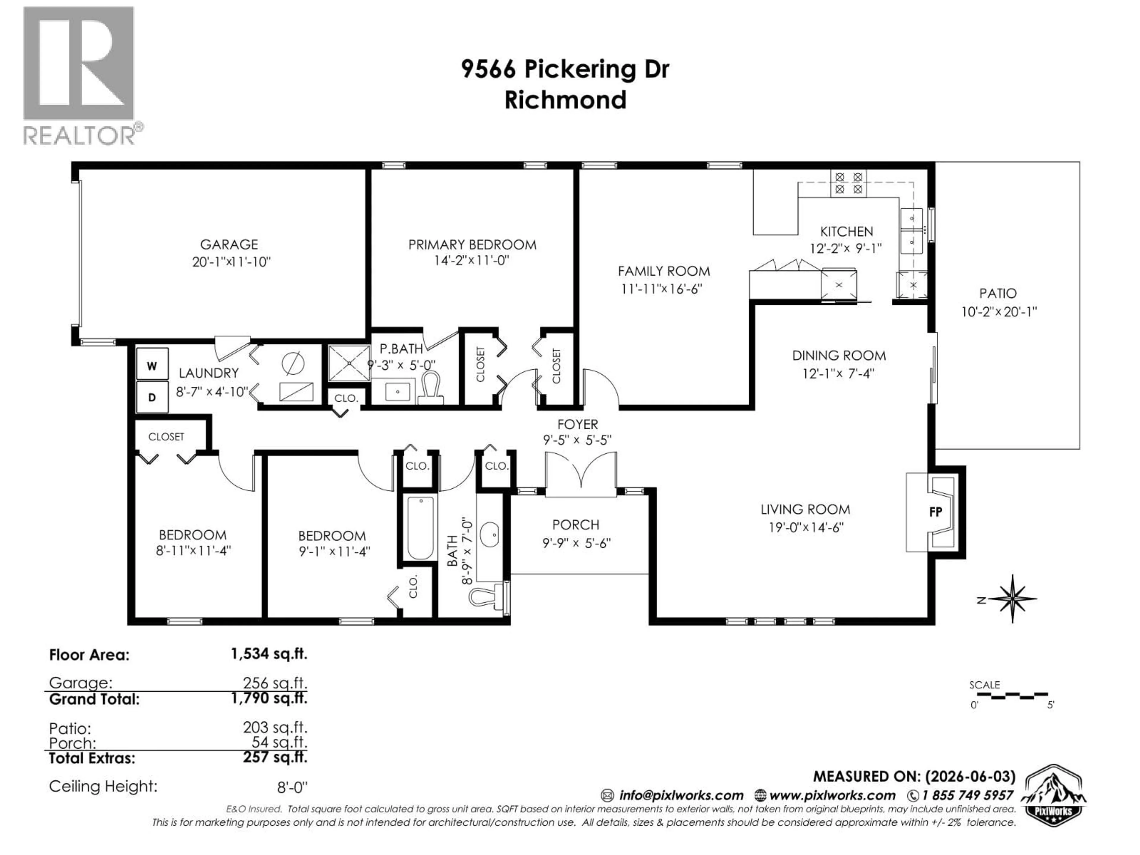 Floor plan for 9566 PICKERING DRIVE, Richmond British Columbia V7E4Y3