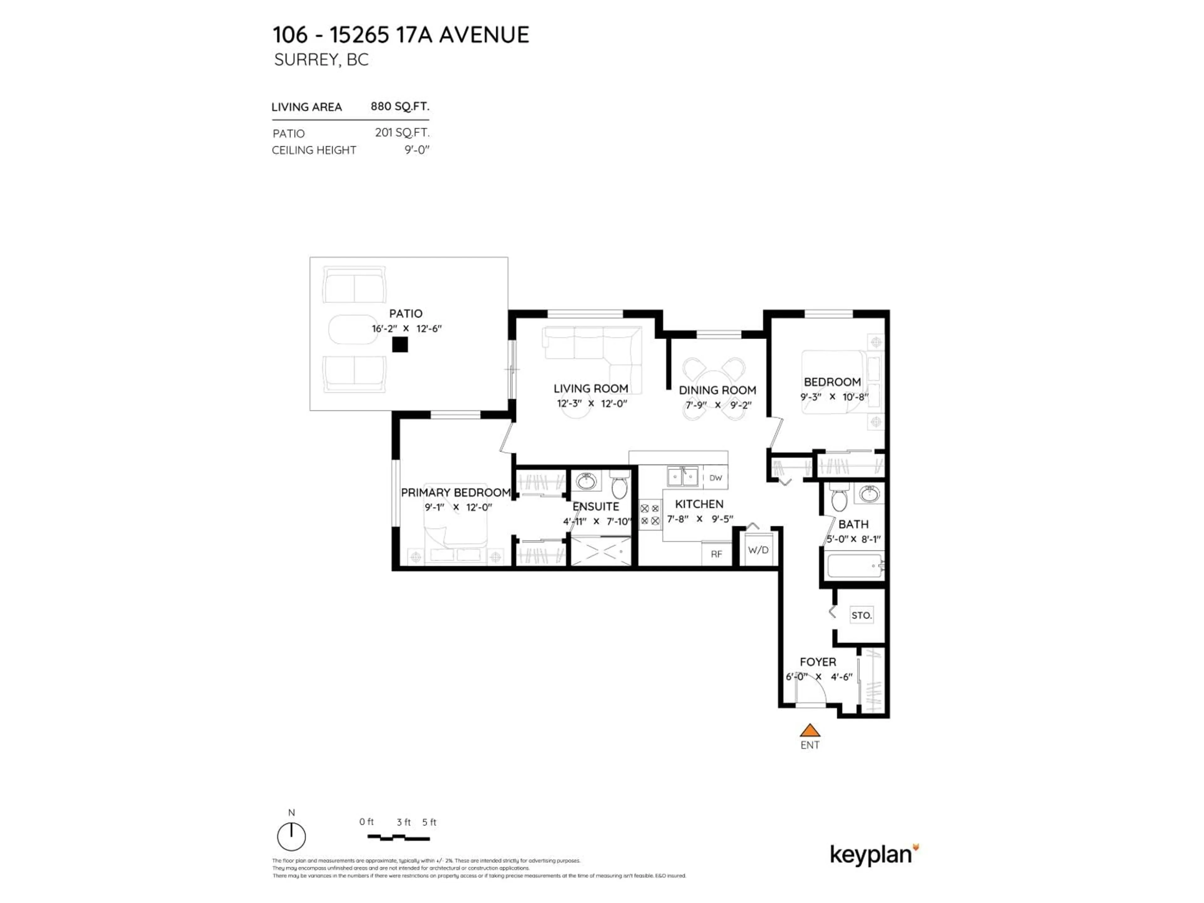 Floor plan for 106 - 15265 17A AVENUE, Surrey British Columbia V4A1V4