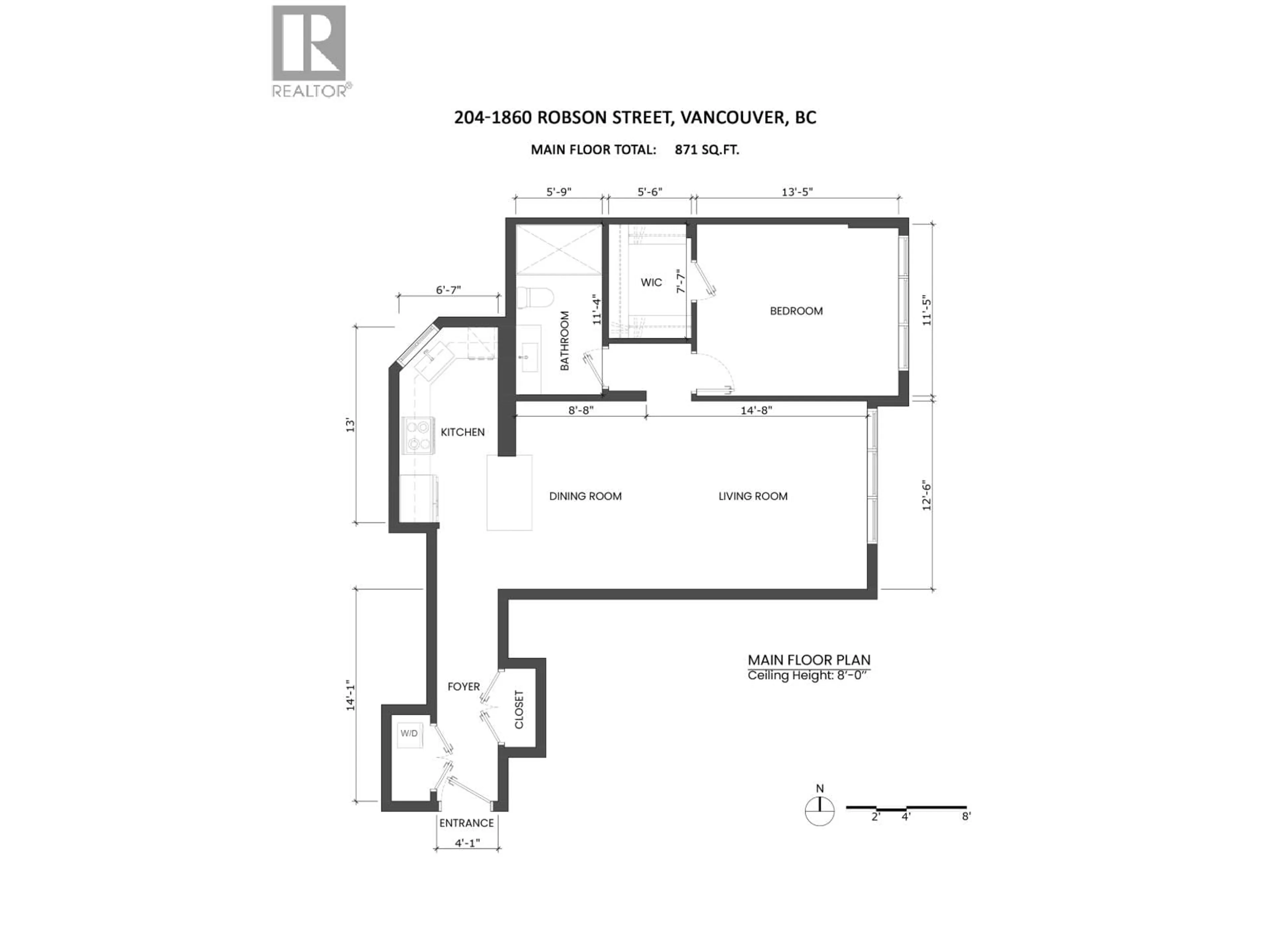 Floor plan for 204 - 1860 ROBSON STREET, Vancouver British Columbia V6G3C1