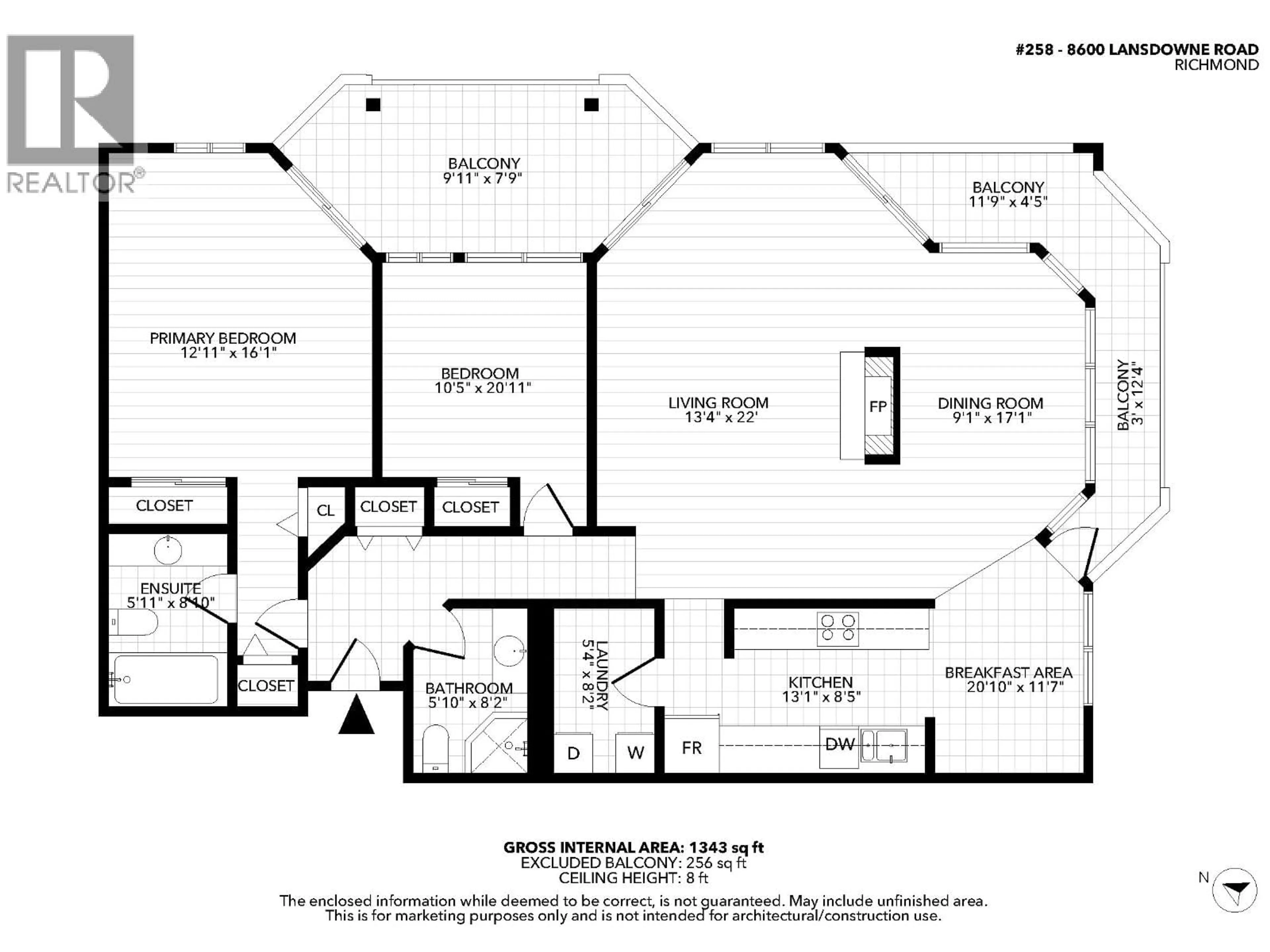 Floor plan for 258 - 8600 LANSDOWNE ROAD, Richmond British Columbia V6X3L6
