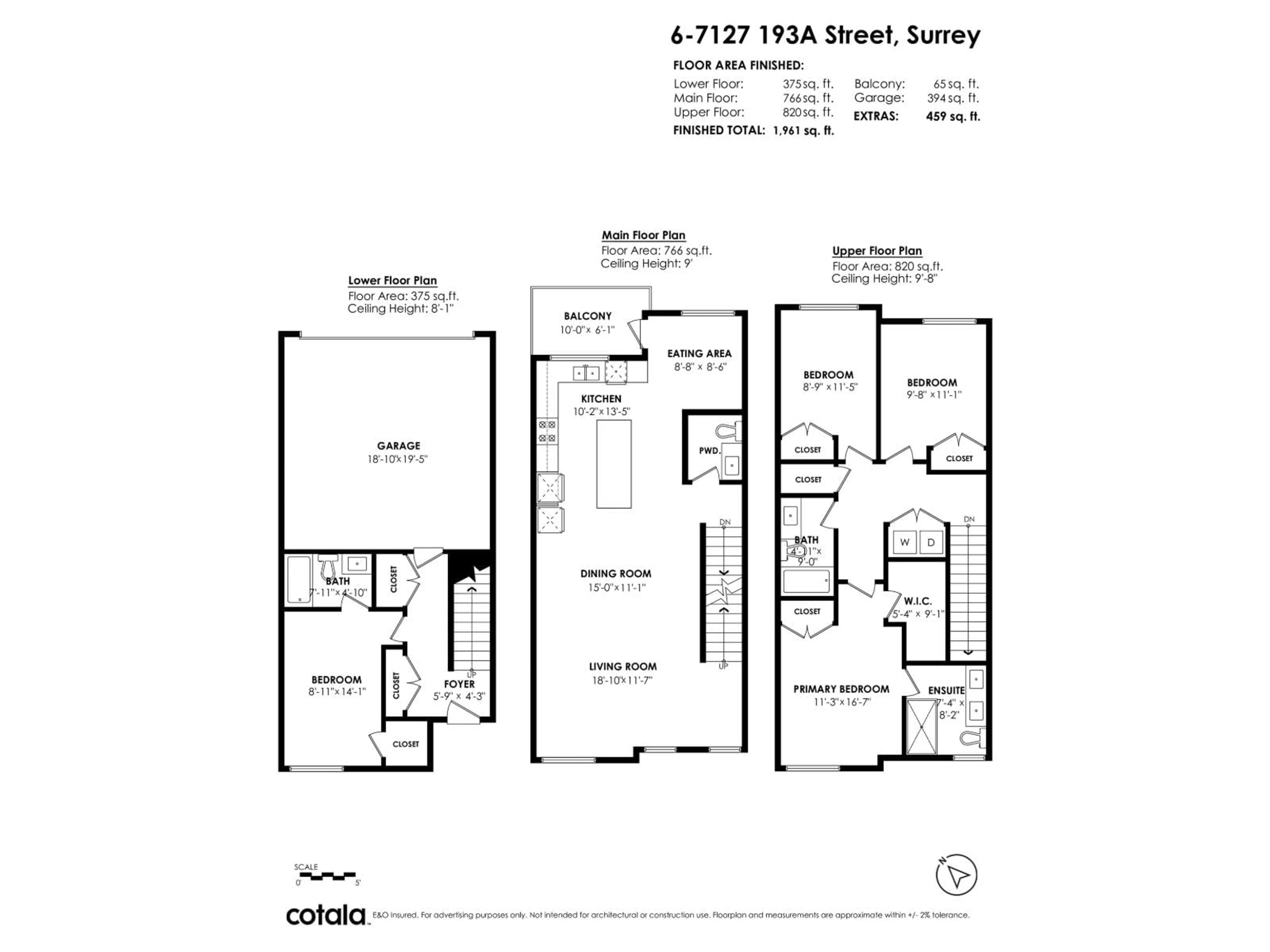 Floor plan for 6 - 7127 193A STREET, Surrey British Columbia V4N6V9