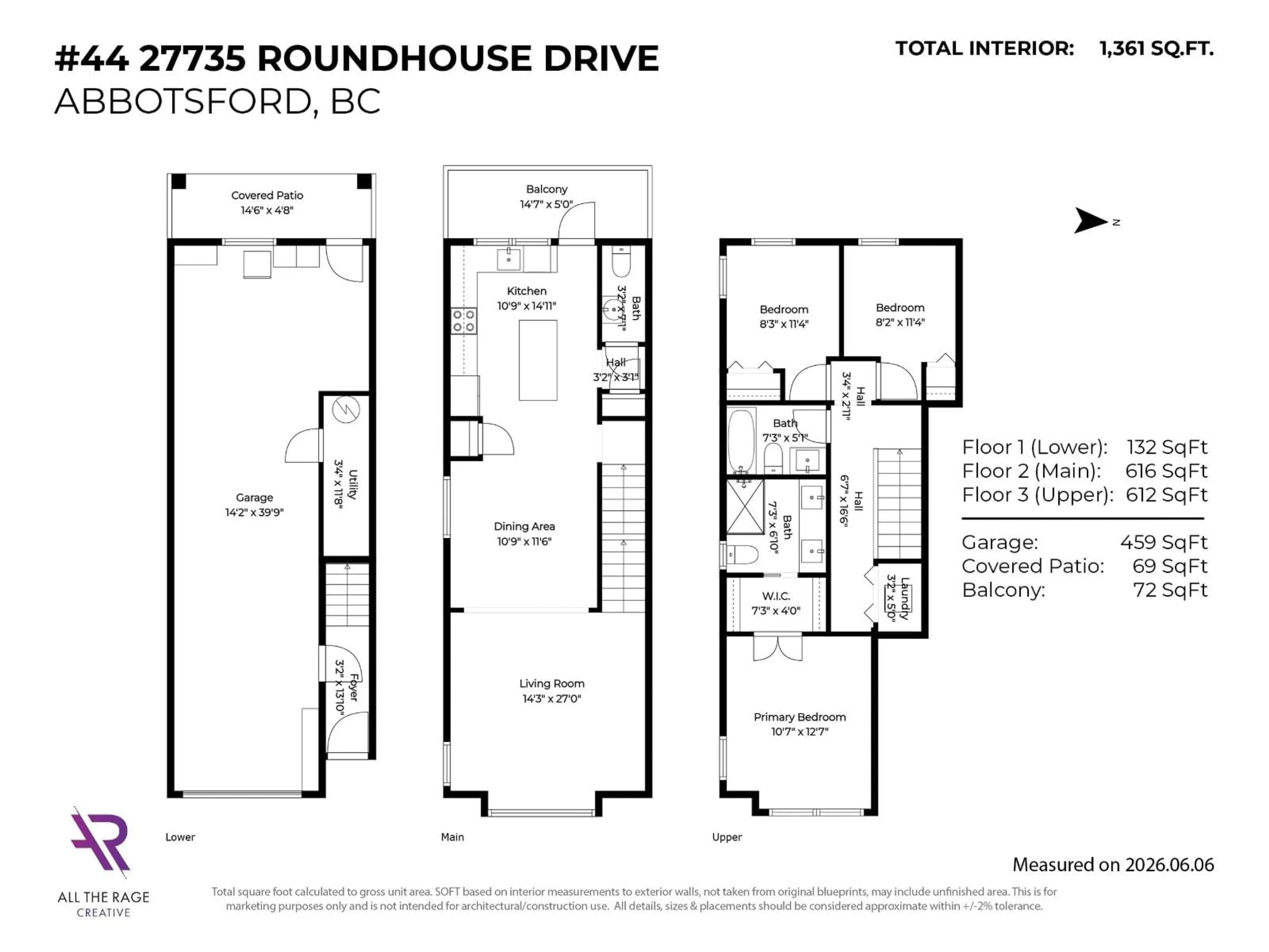 Floor plan for 44 - 27735 ROUNDHOUSE DRIVE, Abbotsford British Columbia V4X0B9