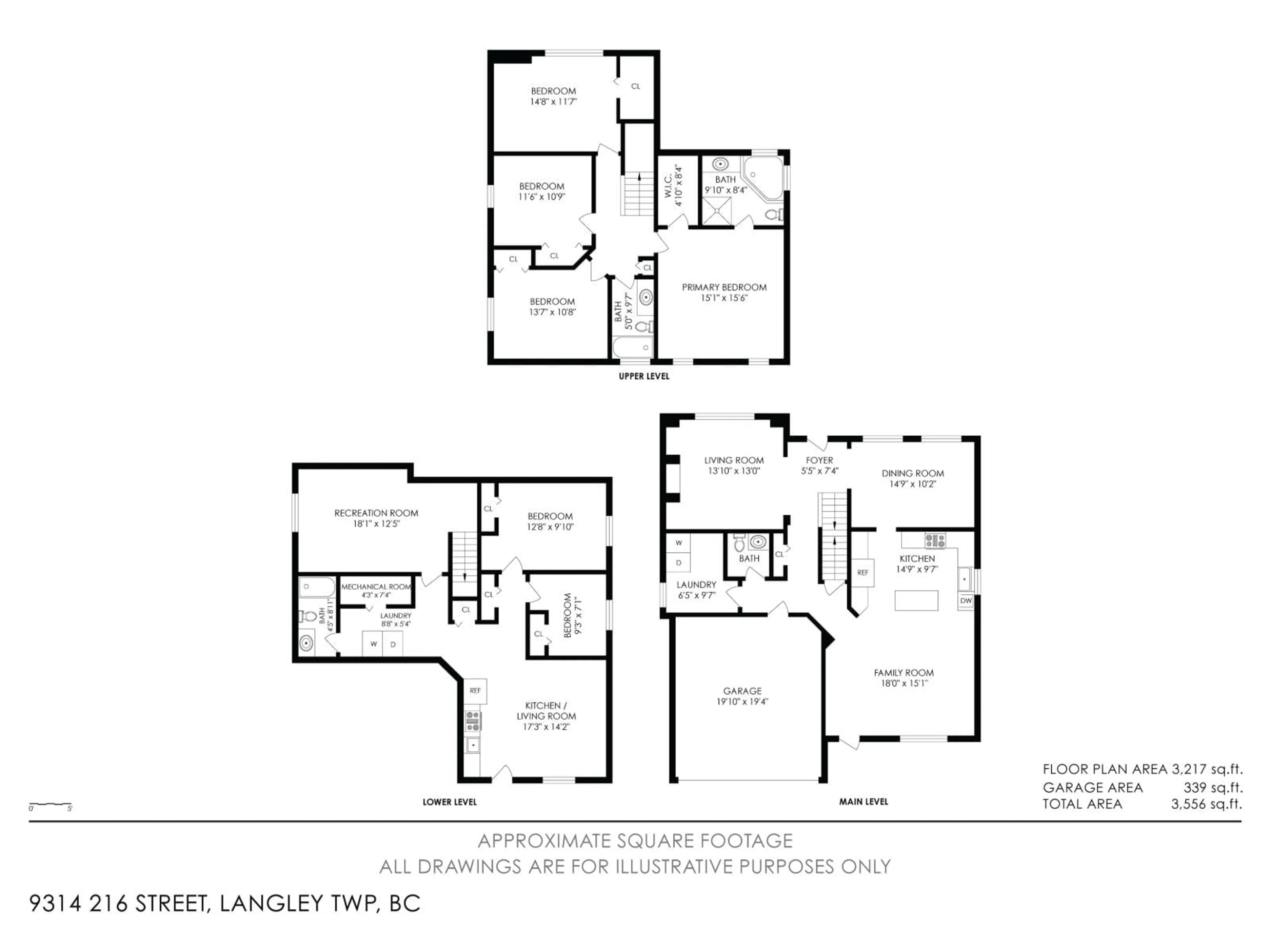 Floor plan for 9314 216 STREET, Langley British Columbia V1M4E1