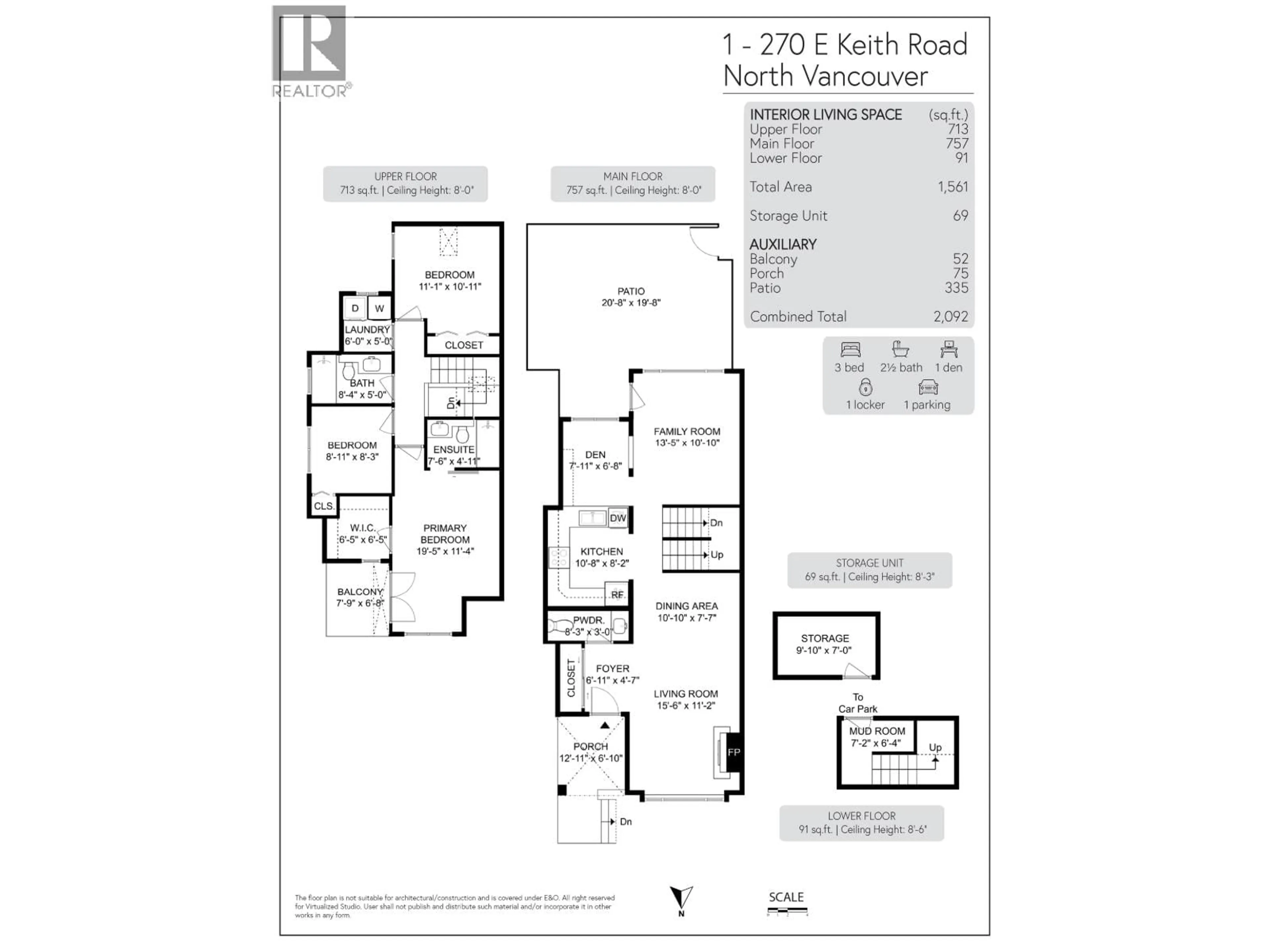 Floor plan for 1 - 270 KEITH ROAD, North Vancouver British Columbia V7L1V5