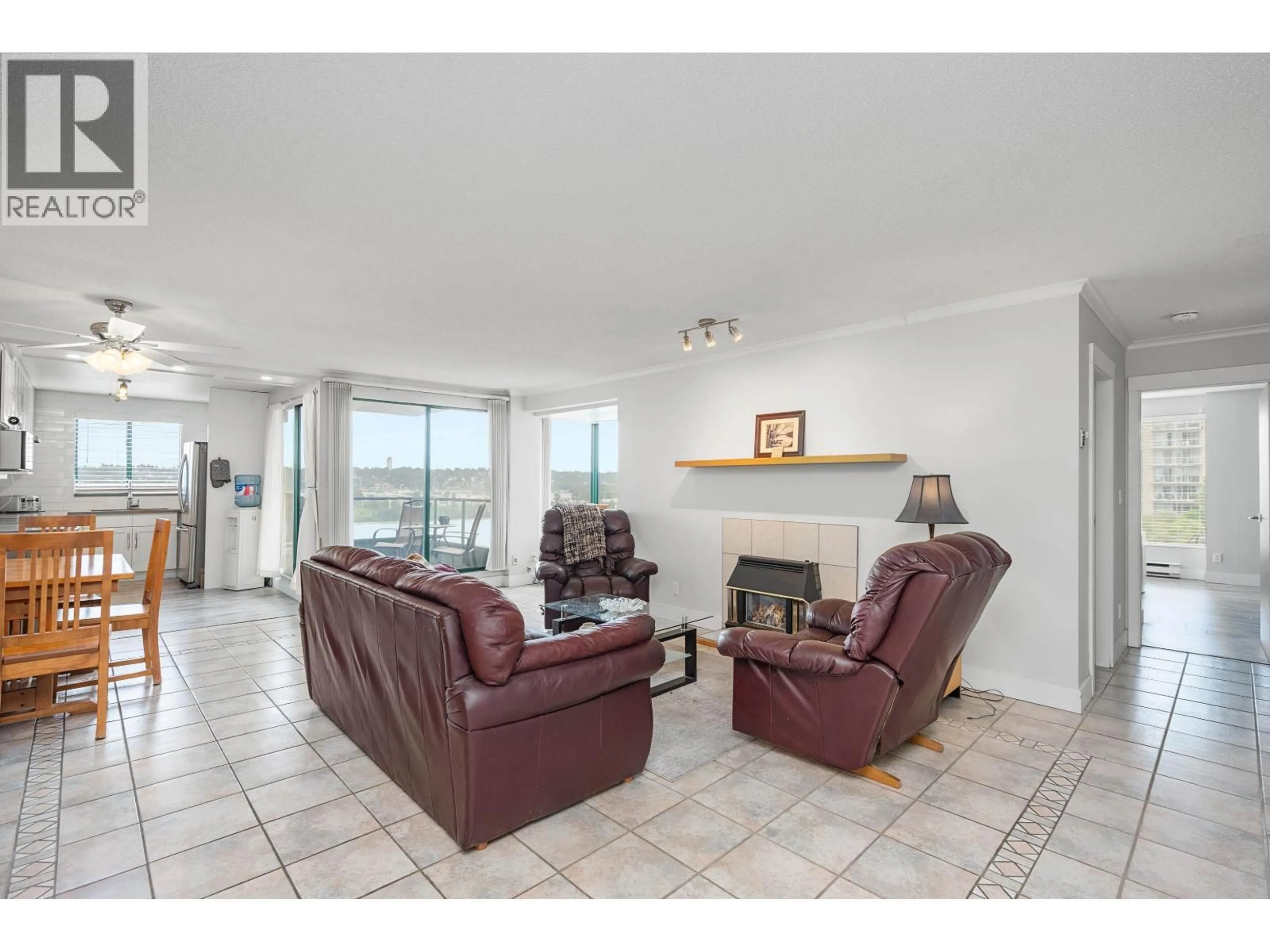 Living room with furniture, ceramic/tile floor for 502 - 420 CARNARVON STREET, New Westminster British Columbia V3L5P1
