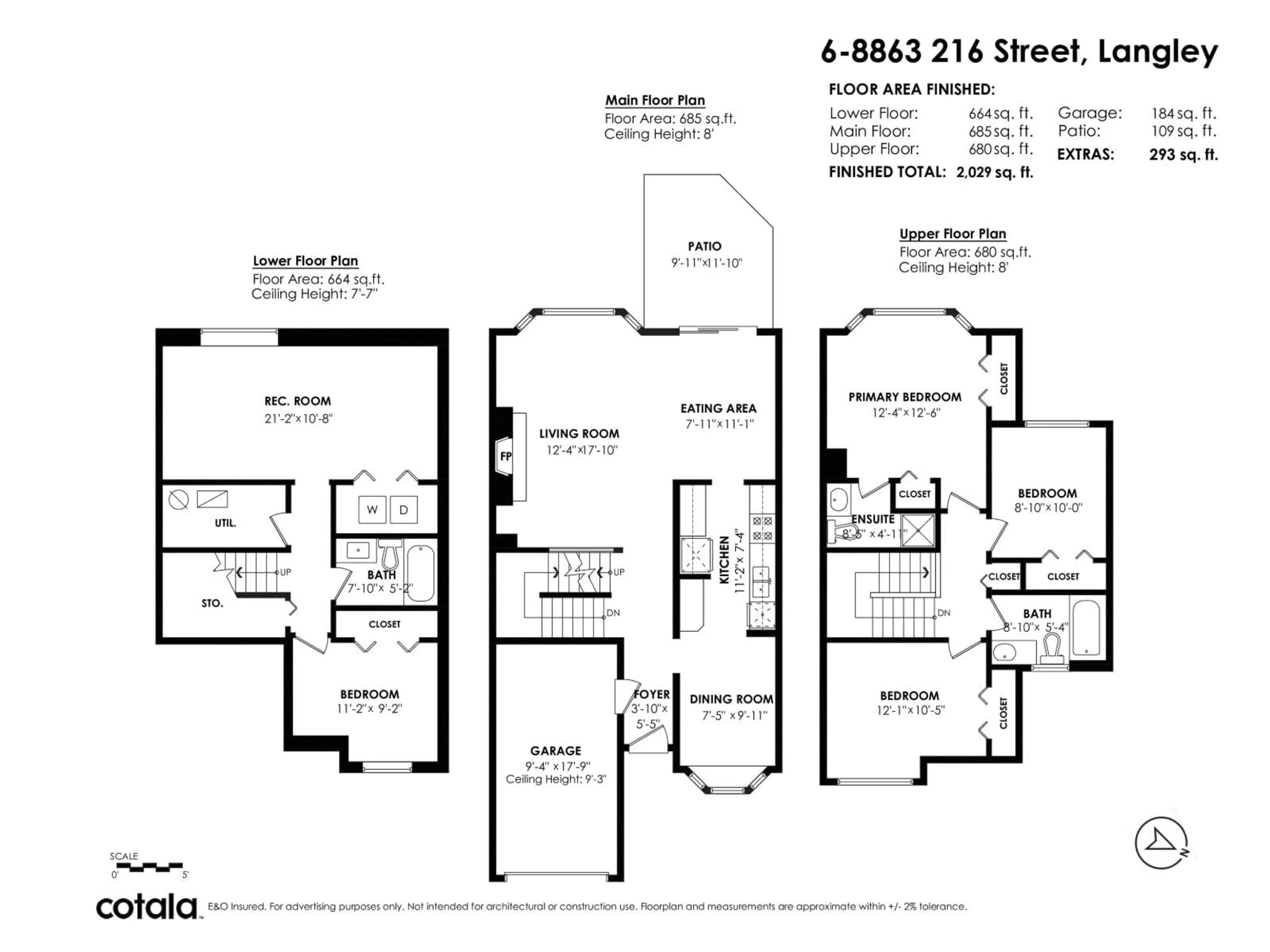 Floor plan for 6 - 8863 216 STREET, Langley British Columbia V1M2G9