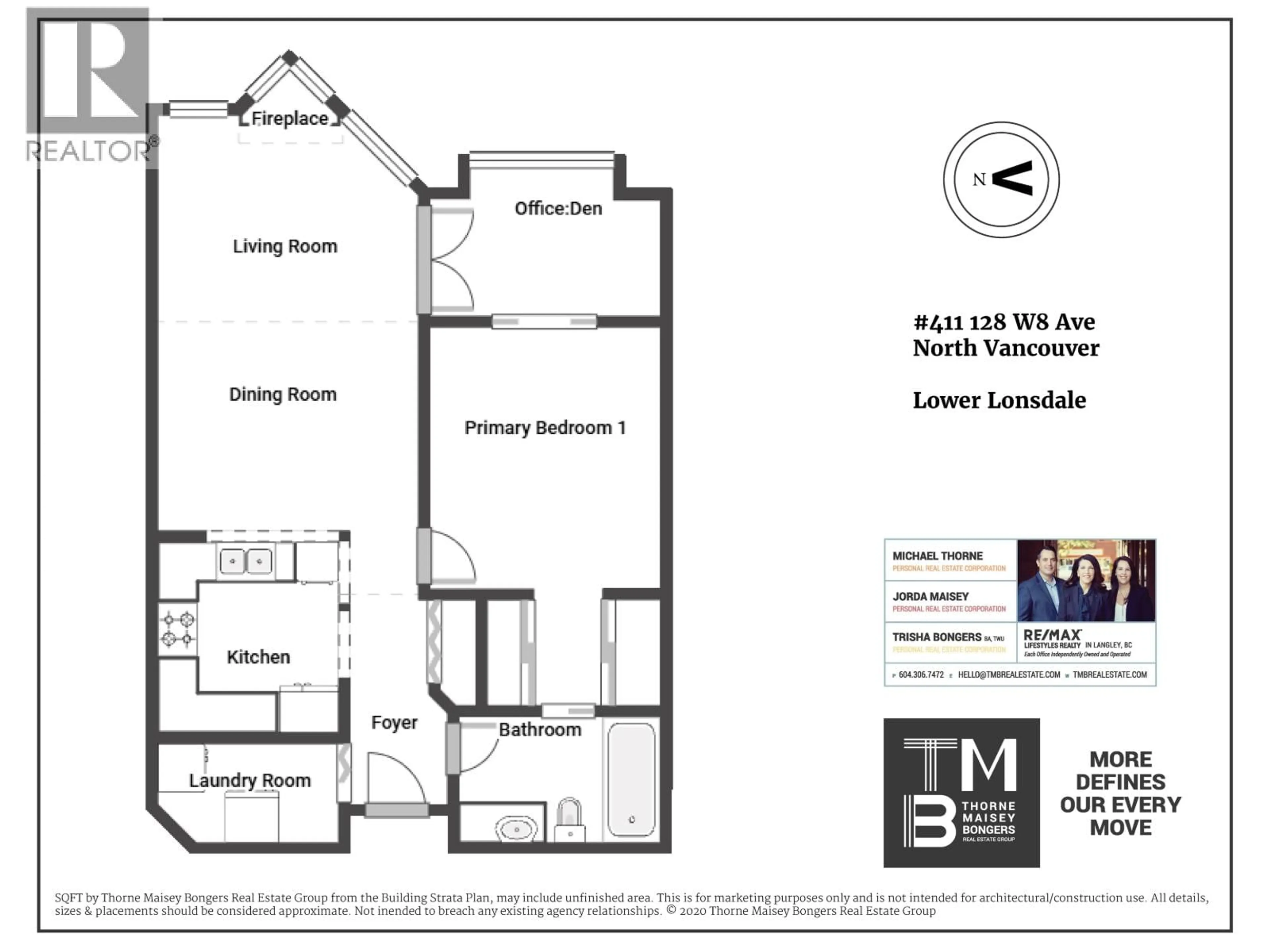 Floor plan for 411 - 128 8TH STREET, North Vancouver British Columbia V7M3M1
