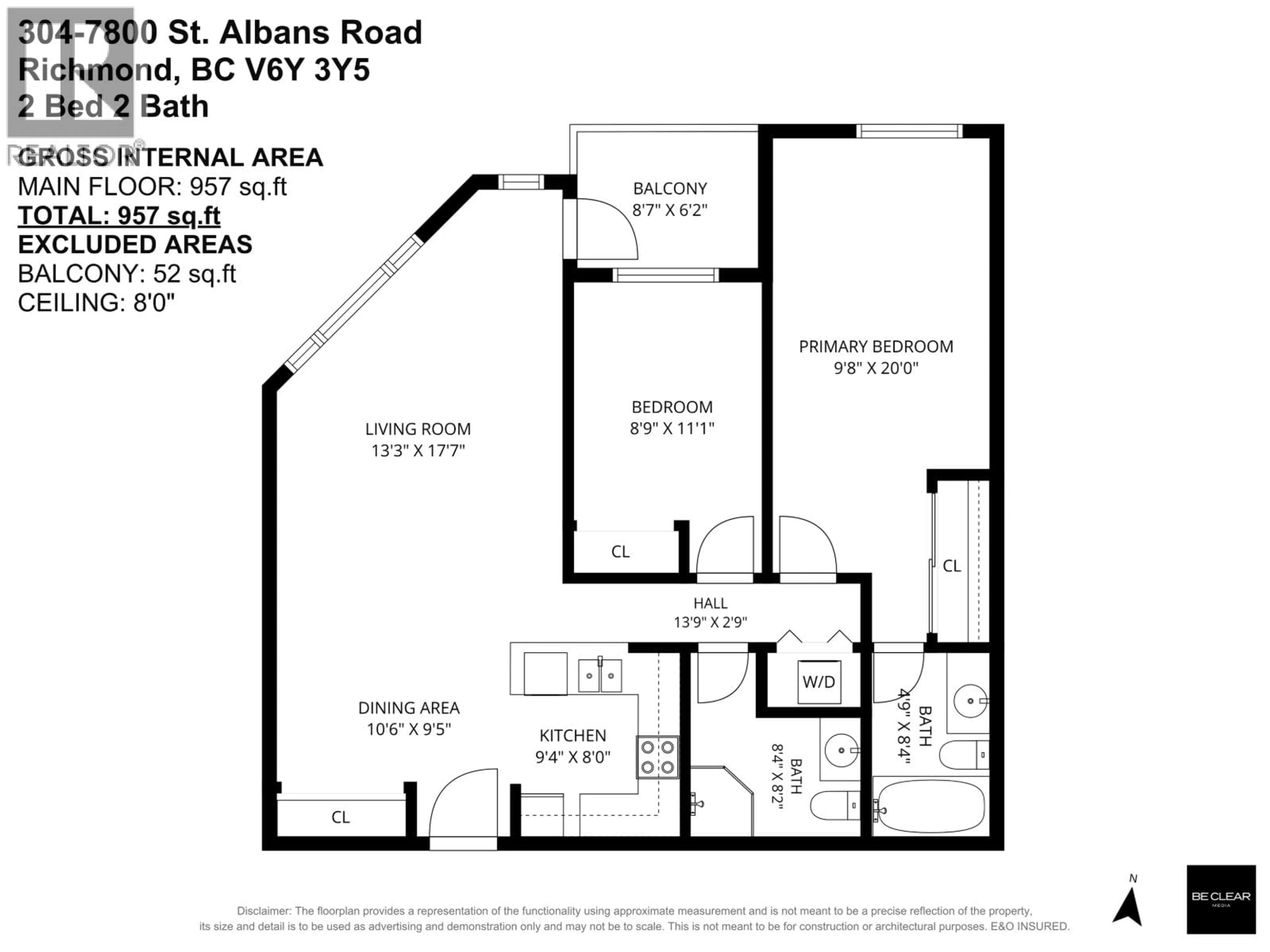 Floor plan for 304 - 7800 ST. ALBANS ROAD, Richmond British Columbia V6Y3Y5
