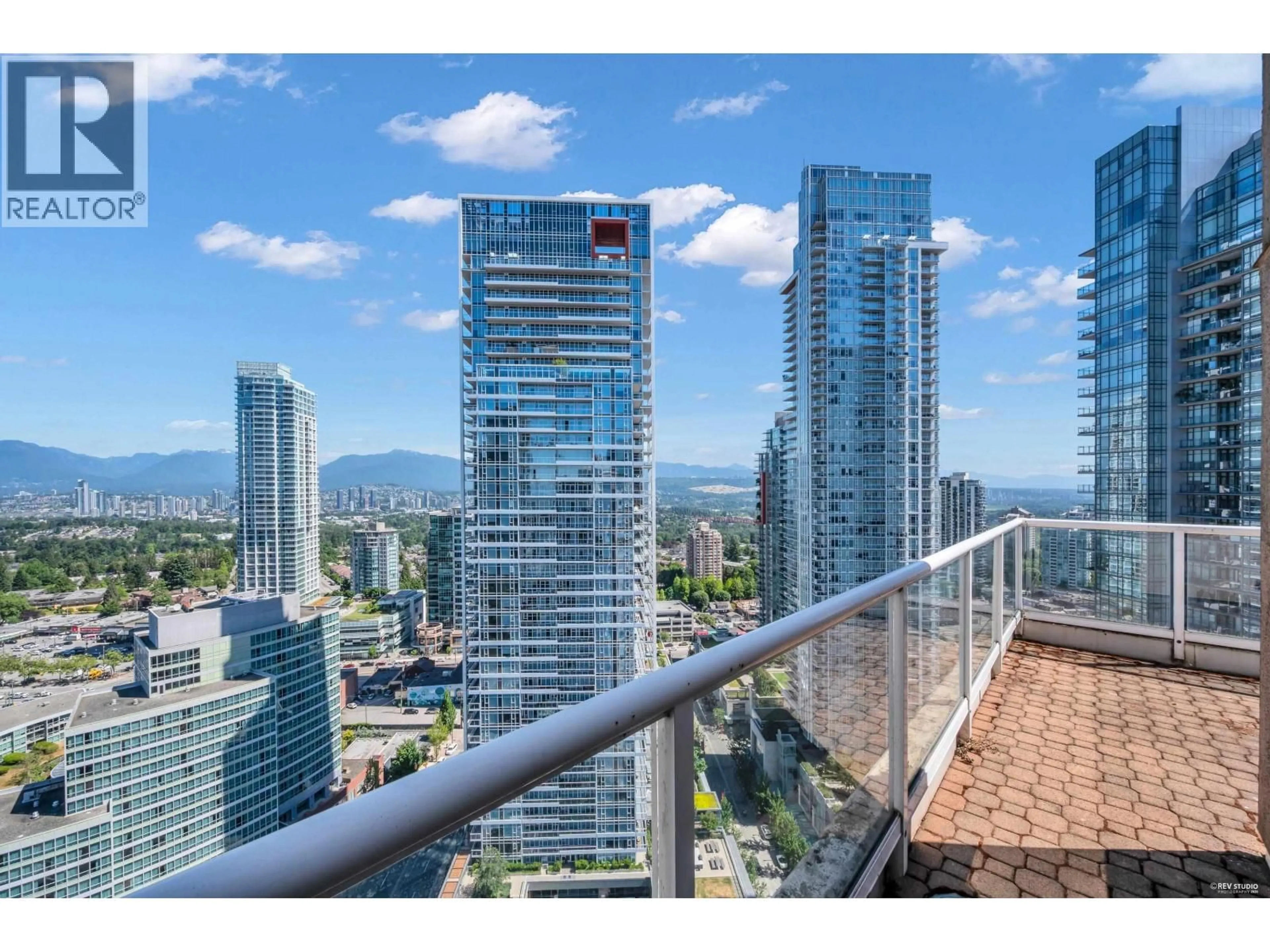 Balcony in the apartment, city buildings view from balcony for 2804 - 6220 MCKAY AVENUE, Burnaby British Columbia V5H4M8