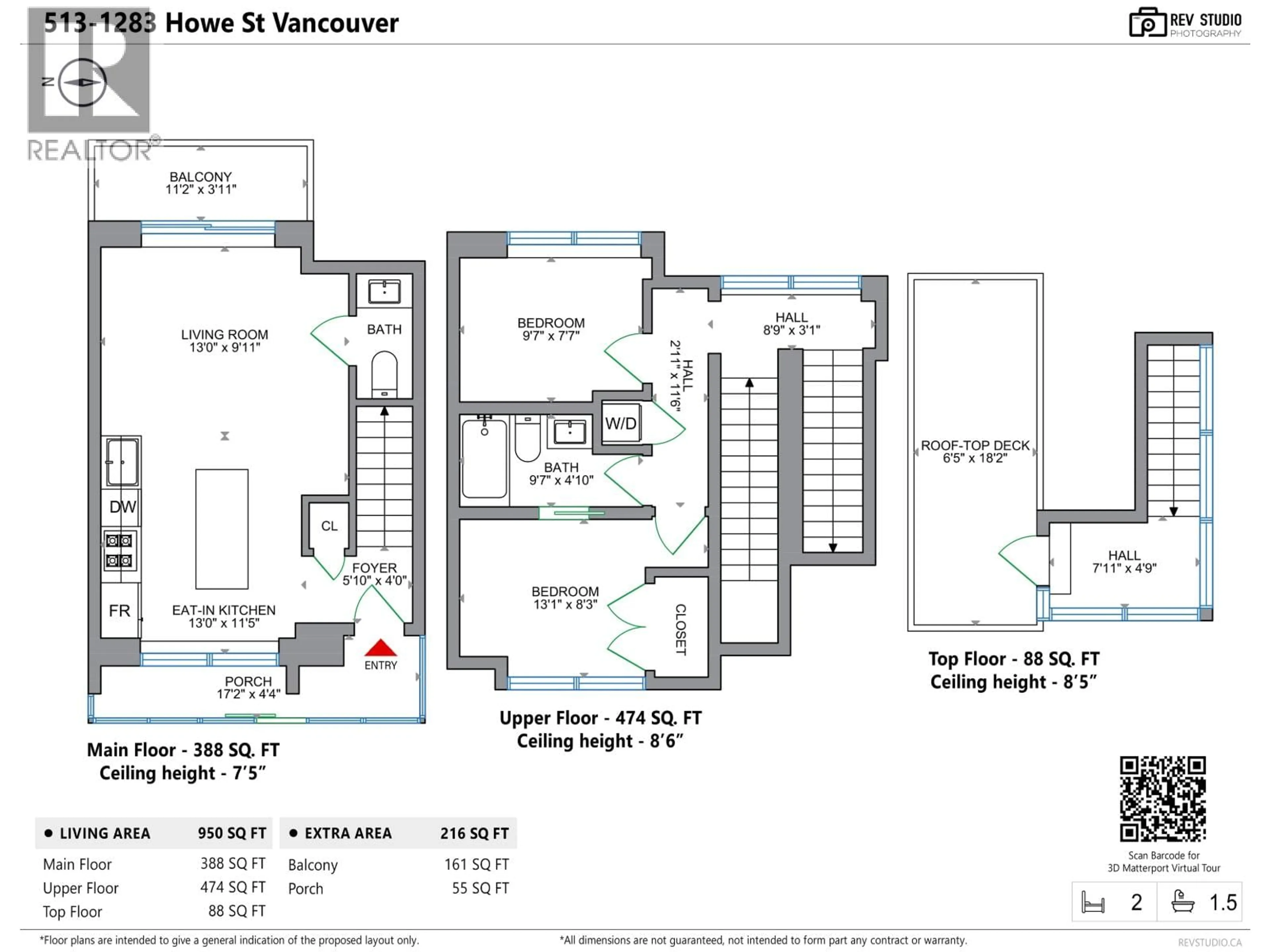 Floor plan for 513 - 1283 HOWE STREET, Vancouver British Columbia V6Z0E3